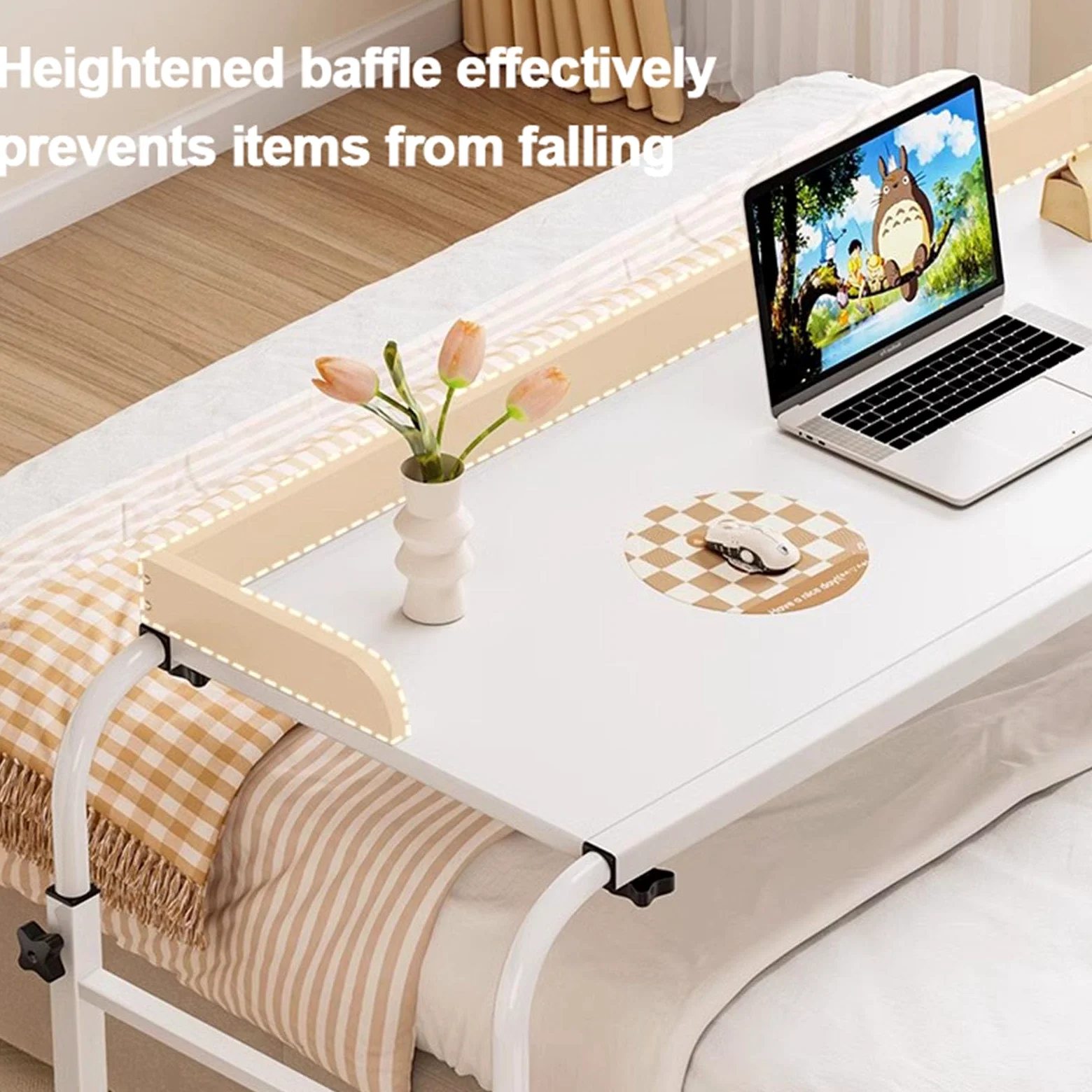 Tavolino A Croce,Alimenti Scrivania Tavolo Medico Con Rotelle Per Banco Da Lavoro Mobile Per Laptop Tavolino Da Letto Mobile Lunghezza E Altezza Regolabili Del Desktop Scrivania Portaogg(Color:black)