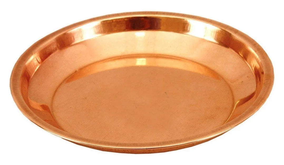 Miedziany Piatto Pooja Thali 20 cm 1 szt.