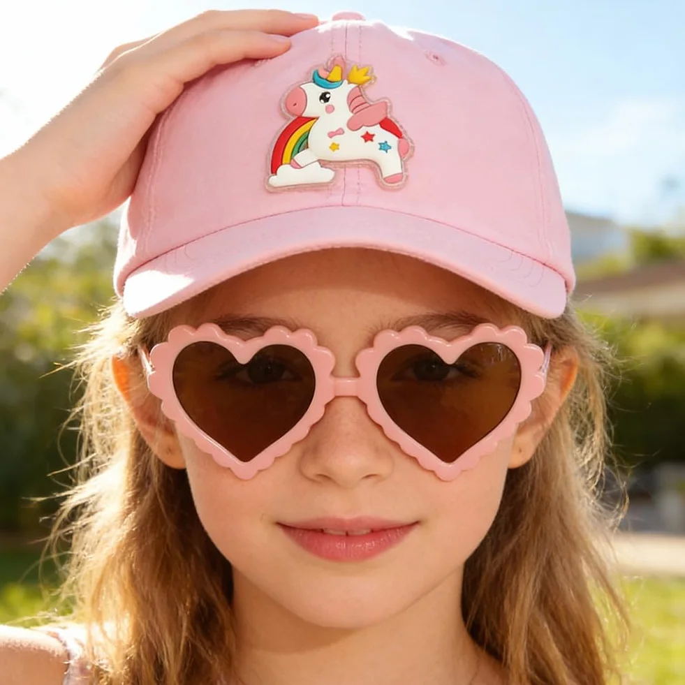 Cappello da Baseball con Occhiali da Sole per Bambini Regolabile Protezione Solare Unicorno