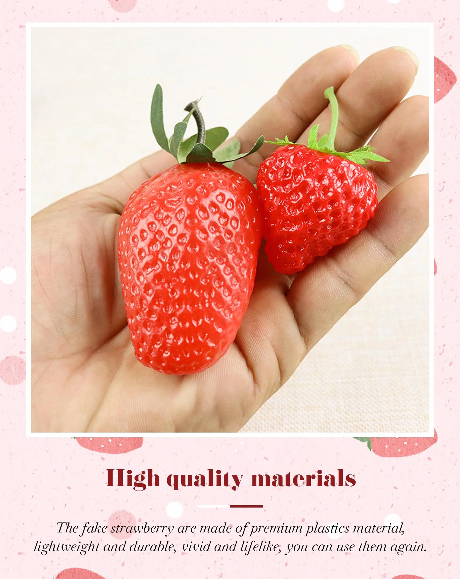 Fragole Finte in Plastica Realistiche Rosse Decorative 30 Pezzi per Casa Cucina Feste Matrimoni Fotografie