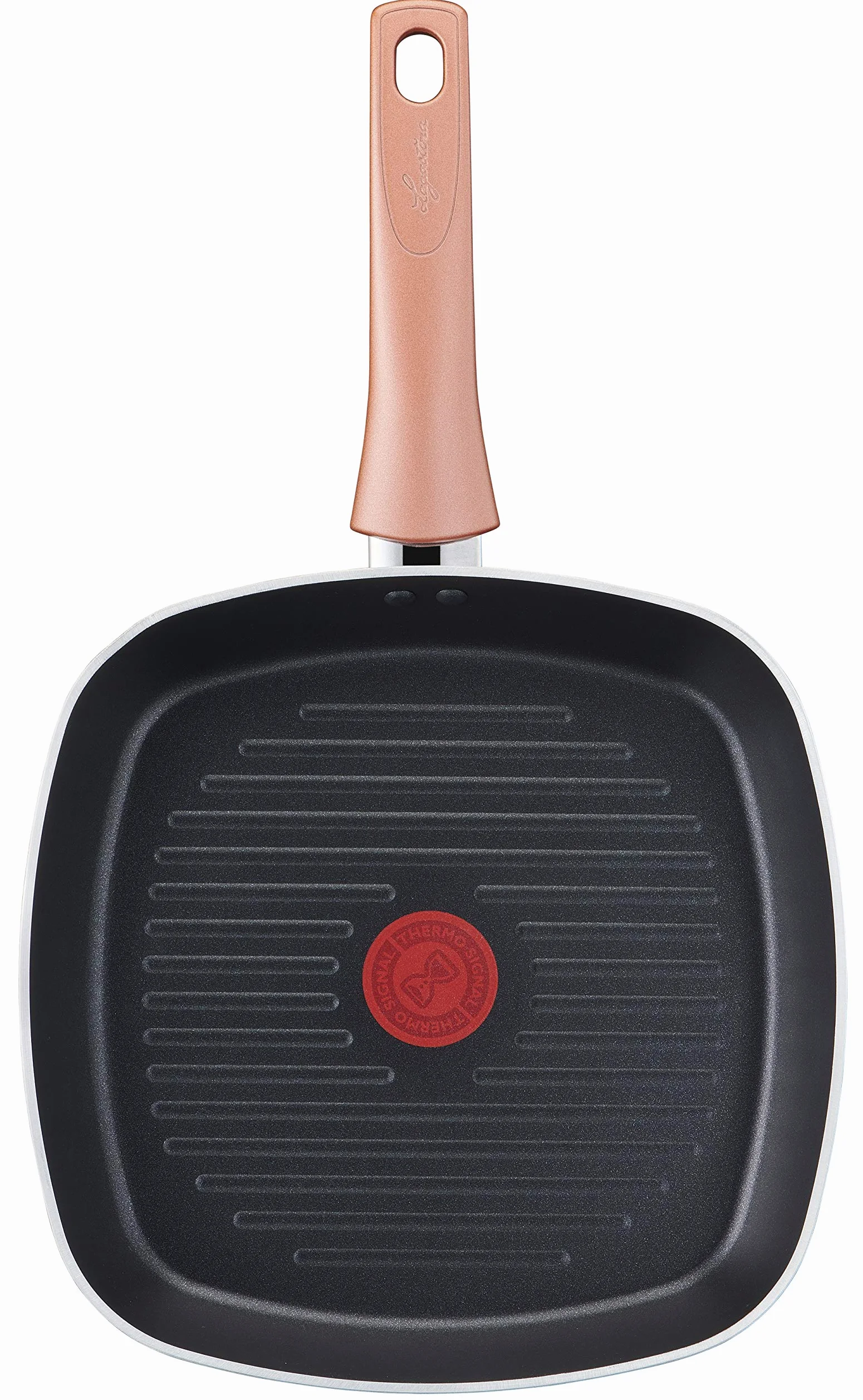 Lagostina Ramata Set Di Pentole E Padelle, Esterno Effetto Rame, Alluminio Antiaderente, 8 Pezzi, Nero & Ramata Grill Esterno Effetto Rame, Alluminio Antiaderente, 26 X 26 Cm, Nero