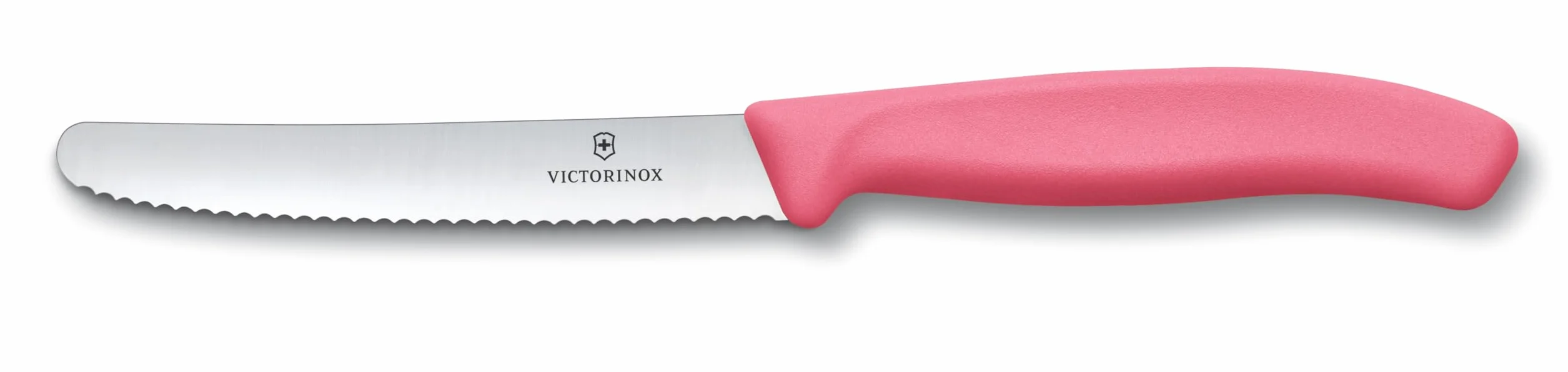 Victorinox Swiss Classic Set Coltelli da Colazione e Pane 4 Pezzi, Lama Seghettata 11 cm, Acciaio Inossidabile, Rosa Arancione Giallo