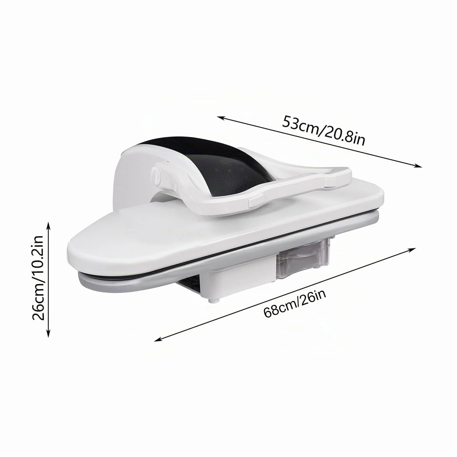 Pressa a vapore intelligente bianca, pressa a vapore digitale con diverse impostazioni di tessuto, per camera da letto, soggiorno, negozio di abbigliamento, 68 x 53 x 26 cm