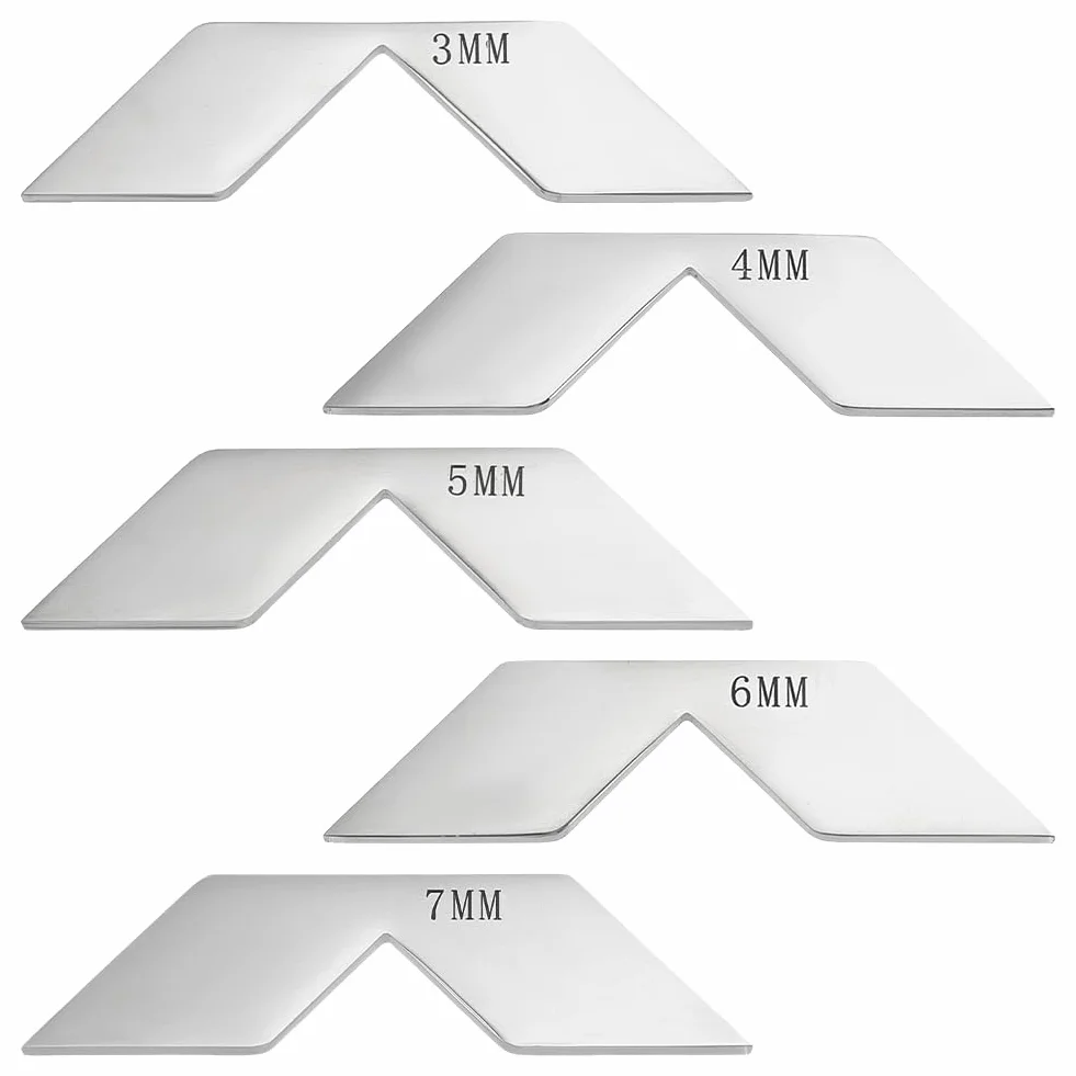 BENECREAT 5 pz 201 utensili per Tagli Angolari In Acciaio Inossidabile, Set di Utensili per Il Taglio Degli Angoli di Rilegatura Dei Libri Da 3/4/5/6/7mm, Kit di Rilegatura di Album