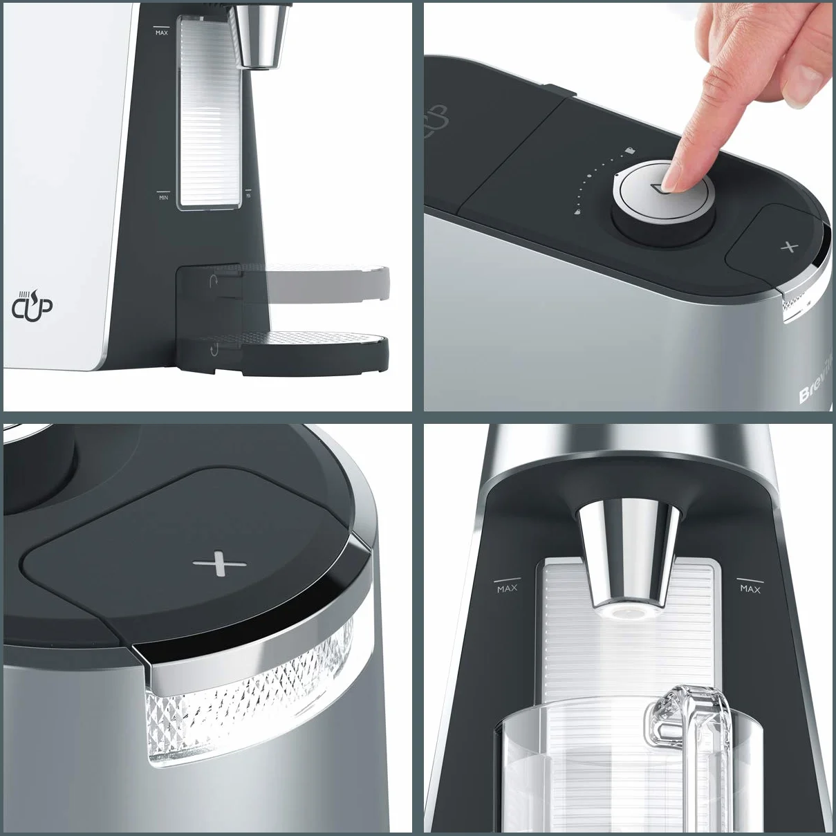 Breville HotCup VKT111 - Distributore di acqua calda, 3 kW, erogazione variabile e regolazione dell'altezza, 2 l, colore: argento