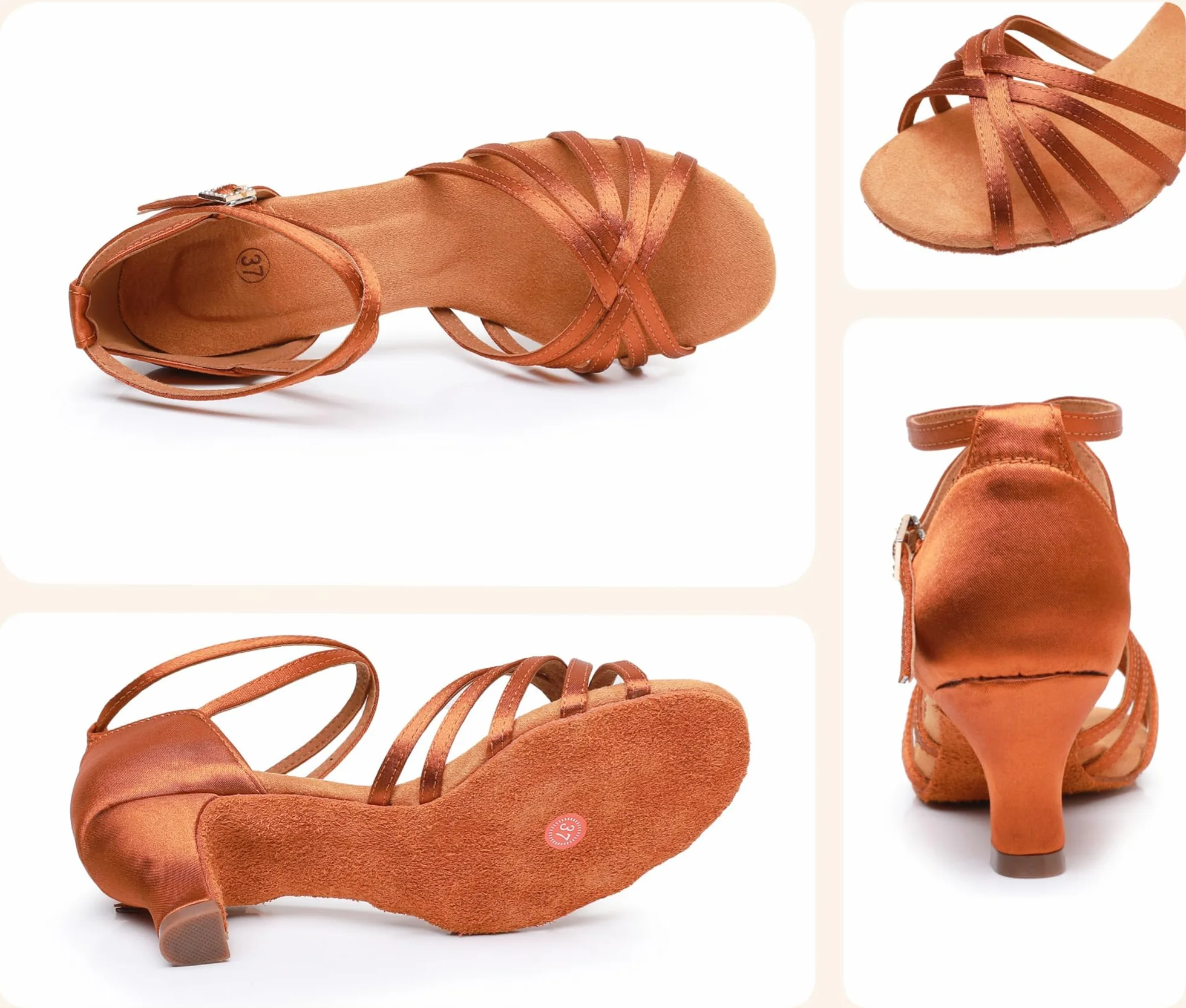 Rosefinch Scarpe da Ballo Latino per Le Donne Nero Professionale Scarpe da Ballo Sala da Ballo Partito Salsa Danza Pratica Prestazioni Scarpe Taglia（A01G）