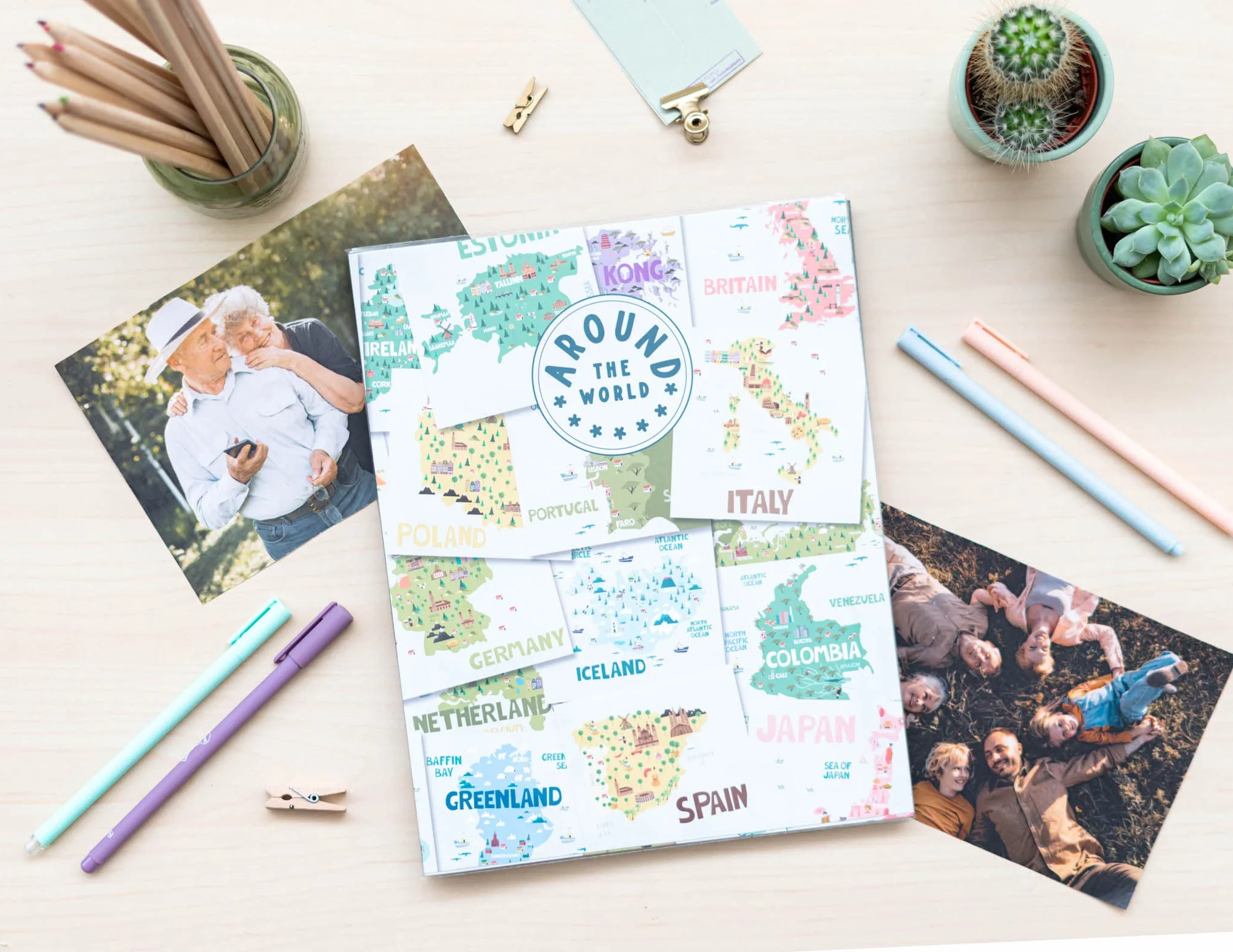 Grupo Erik Album Fotografico Around the World - Album Foto 13x20 cm con 96 Tasche, 2 per Pagine, Copertina Flessibile e Compatibile con Foto 13x18, 12x18 o 13x19