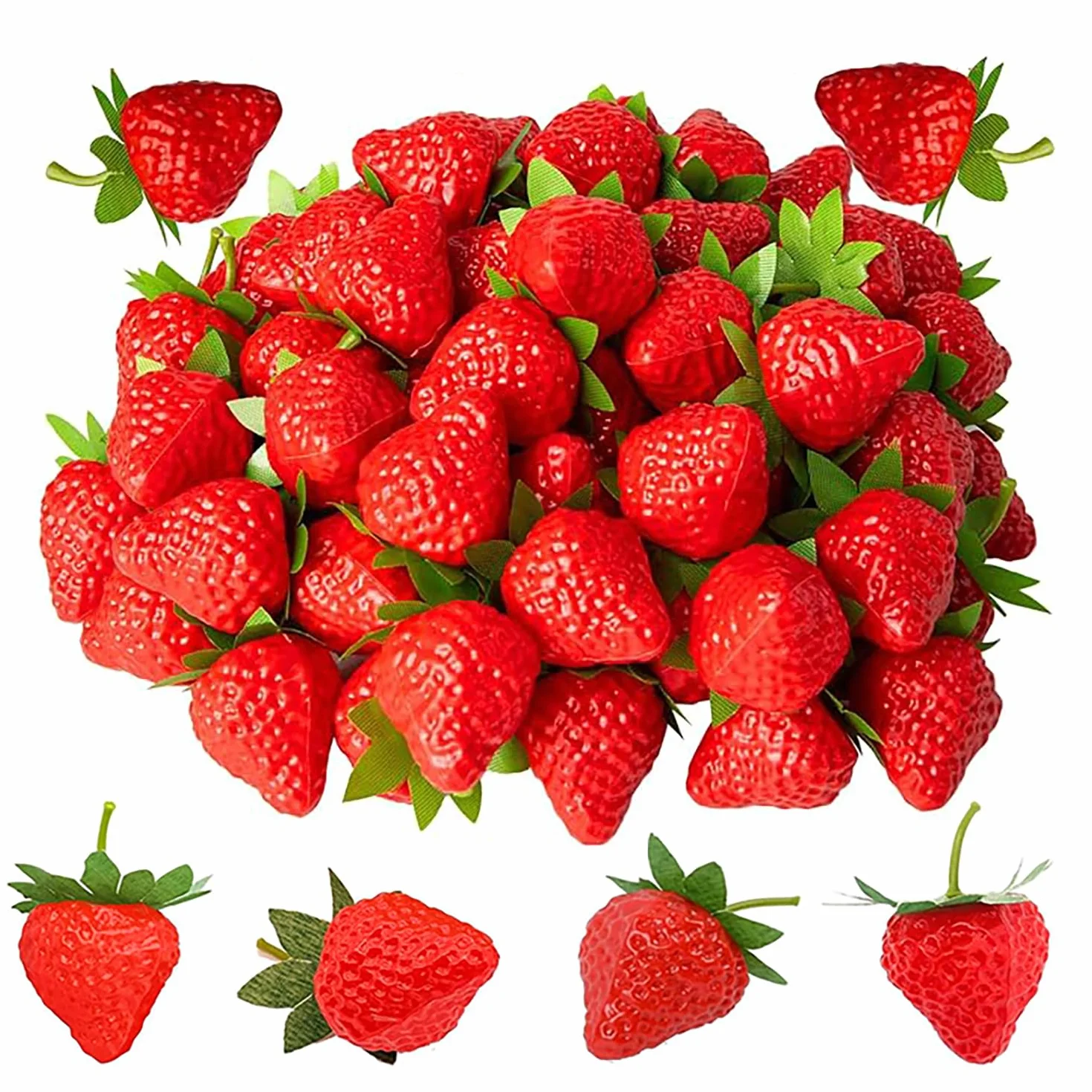 Fragola Artificiale Finta 30 Pezzi, Fragole Realistiche Rosse di Plastica per Decorazione Casa Cucina