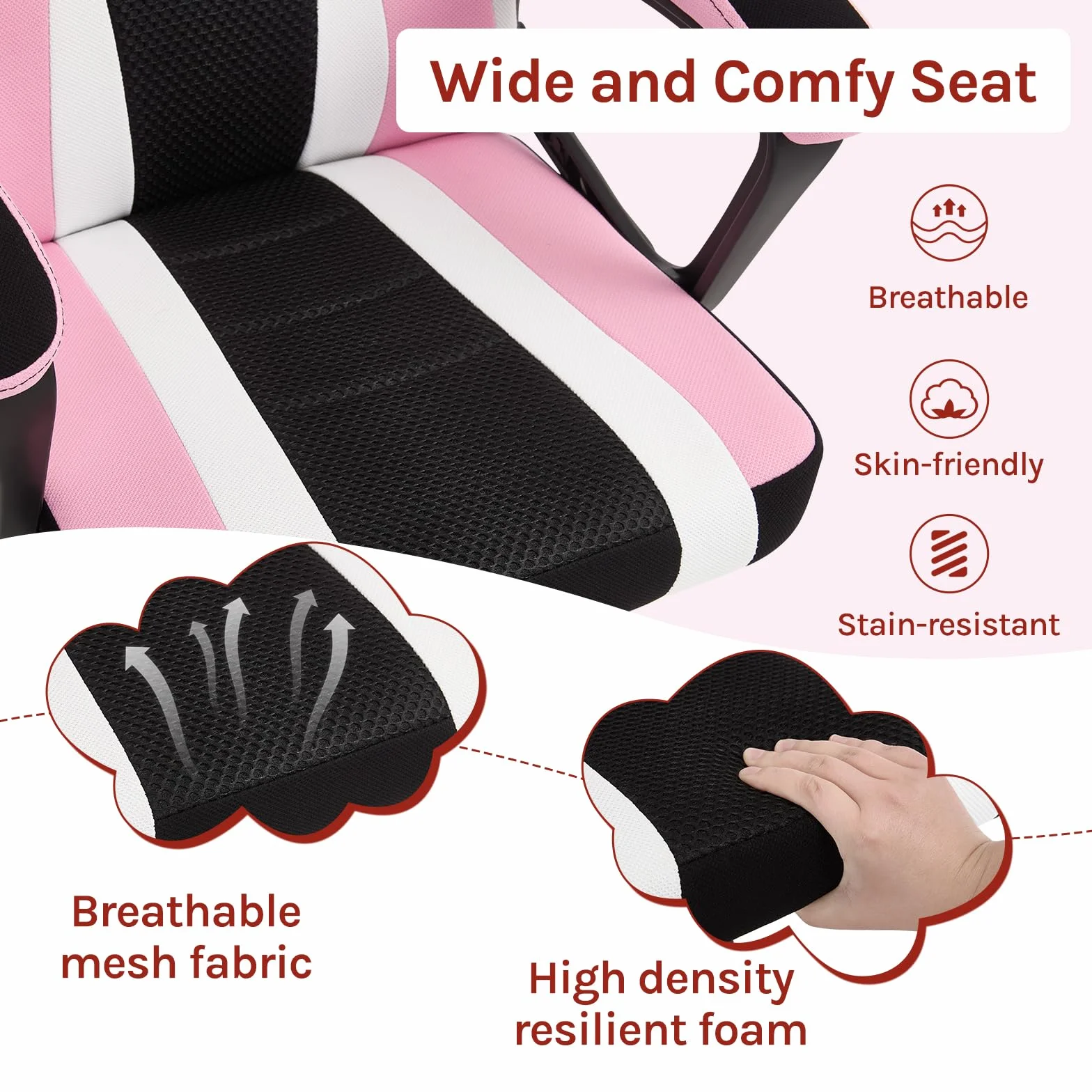 WOLTU Sedia da gioco per bambini, sedia da scrivania ergonomica per bambini con schienale e braccioli, con ruote alternative ponderate, superficie in tessuto a rete, motivo Unicorno
