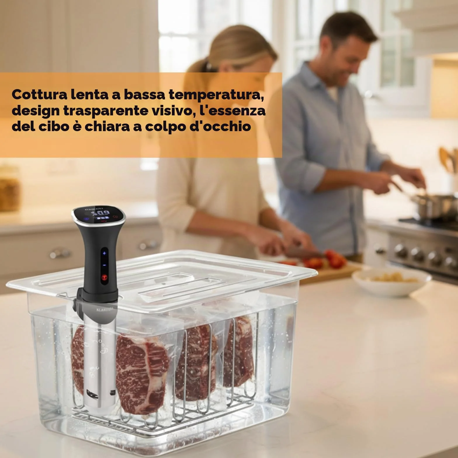 Sous Vide Contenitore 11L con coperchio e rack trasparente multifunzionale senza BPA