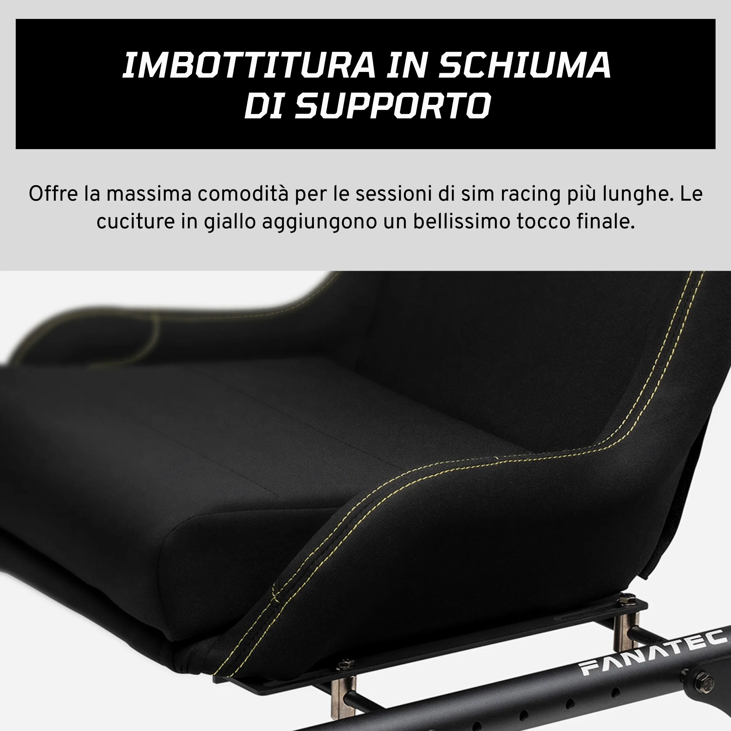 FANATEC Sim Racing CSL Cockpit Seat - Leggero e resistente, progettato per CSL Cockpit, cuscino traspirante - Nero