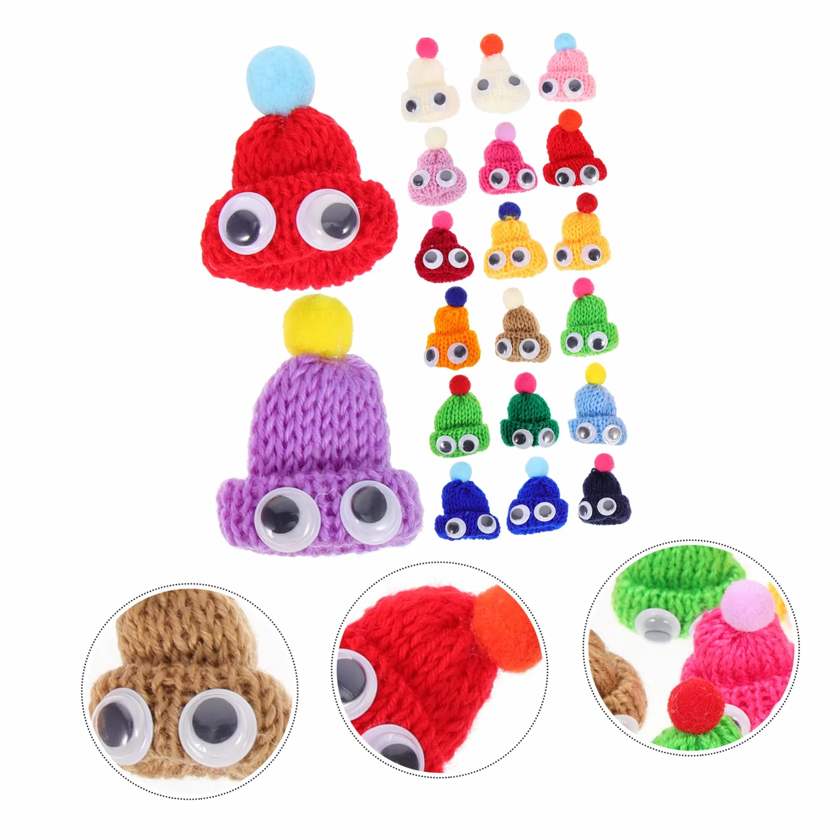 TOYANDONA 20pezzi Mini Cappelli Per Bambole Lavorati Maglia Cappelli Di Lana Miniatura Cappellini Decorativi Per Bambole Per Collezione