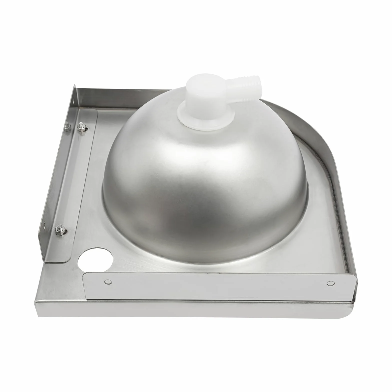 Lavabo in acciaio inox, 30,5 x 30,5 cm, lavello da parete in acciaio inox 304 da 1,2 mm, lavello angolare con scarico, staffe, senza rubinetto, per camper, bagno, cucina