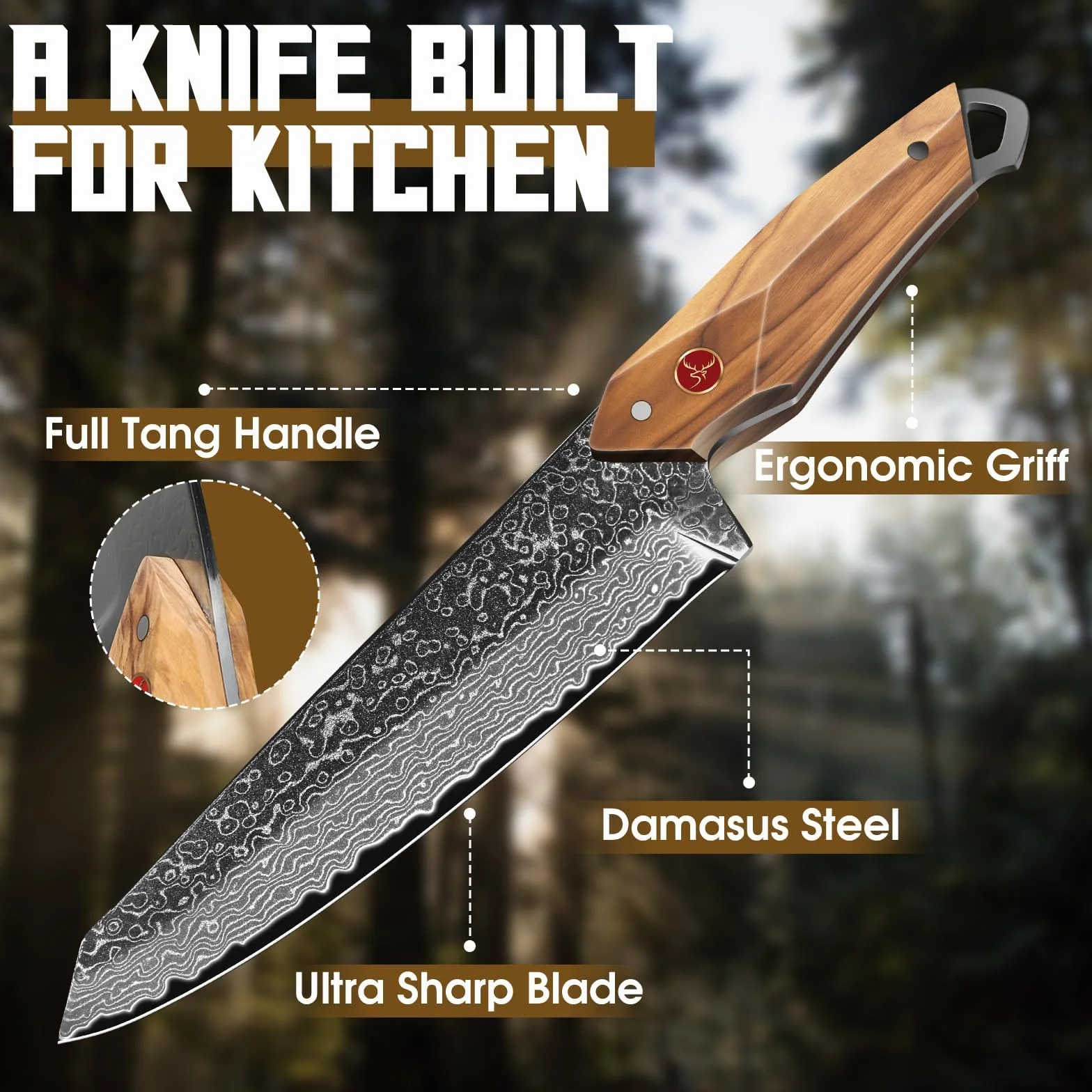 Coltello da cucina professionale TAN REN, coltello da chef affilato, regalo uomo