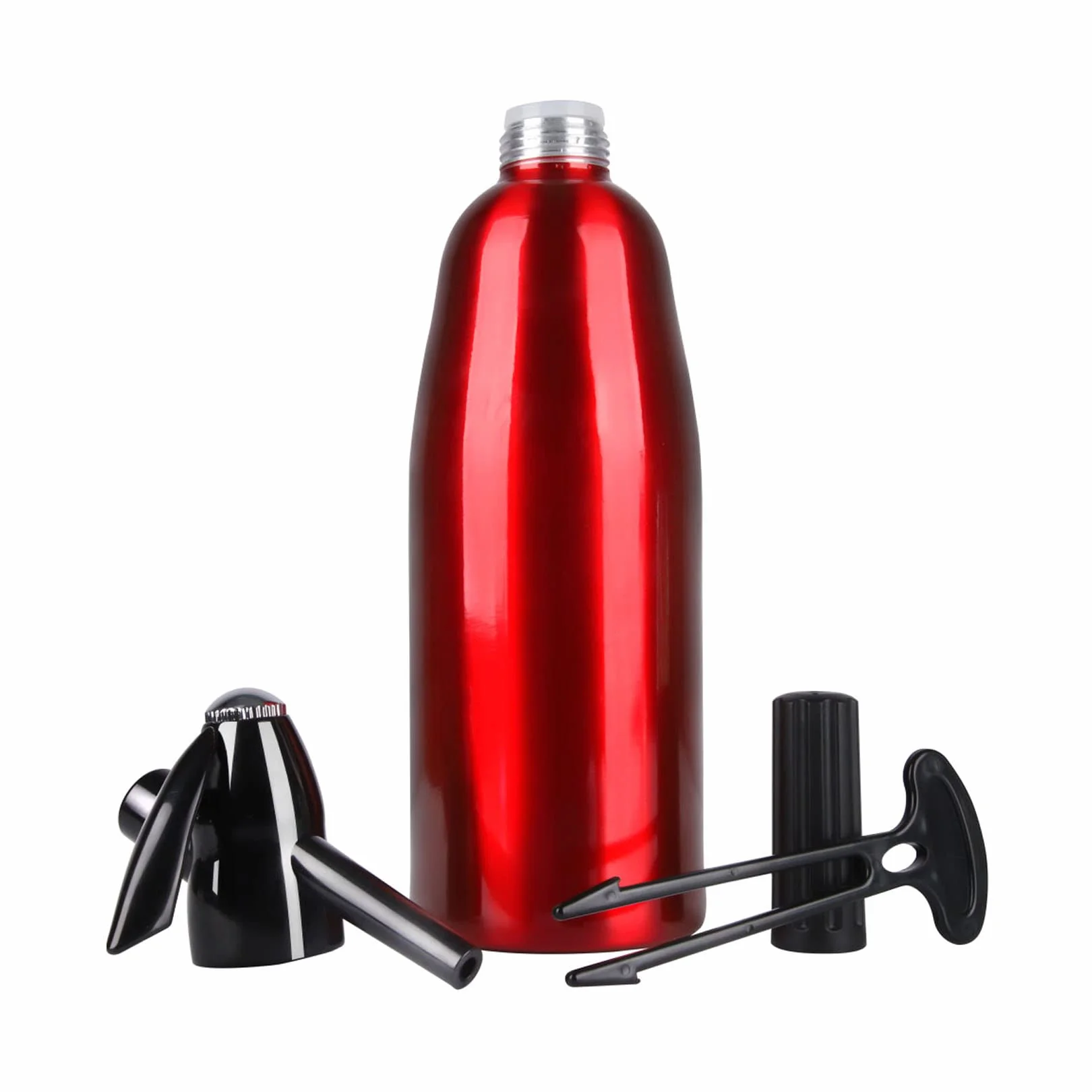 Sifone per Soda Alluminio 1L Rosso, Macchina per Soda Portatile per Uso Domestico Macchina per Acqua Frizzante Seltzer, Usa Cartucce di CO2 da 8 g