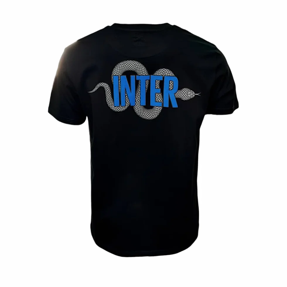 Inter T-Shirt Snake Logo Nera t-Shirt Uomo Unisex - Adulto (Pacco da 1)