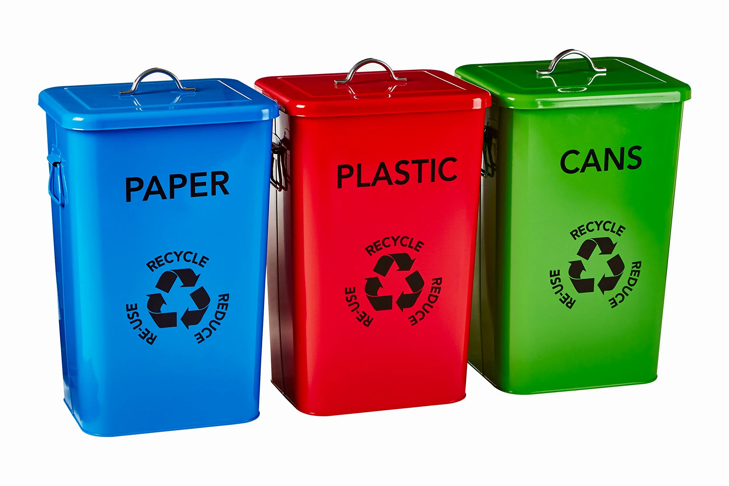 Premier Housewares - Cestini in plastica, Carta e lattine con Logo, Multicolore, Set da 3