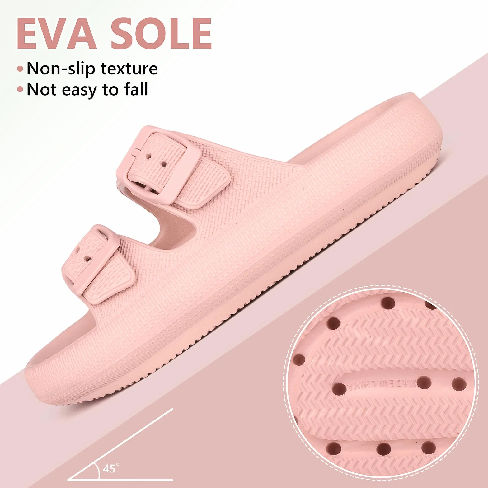 Scivoli a nuvola per bambini Doppia Fibbia Regolabile Sandali piatti in EVA Pantofole estive con cuscino