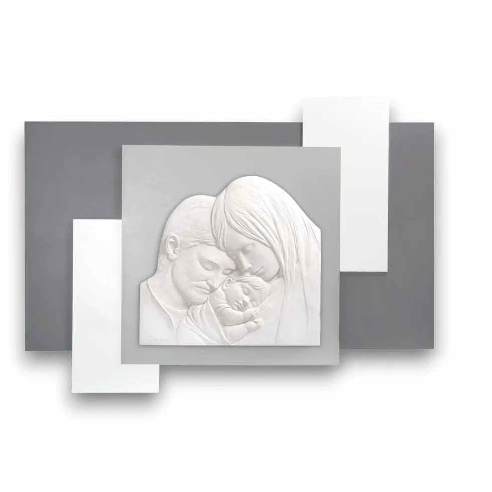 MAZZOLA LUCE Capezzale capoletto Sacra Famiglia marmo grigio bianco Made in Italy