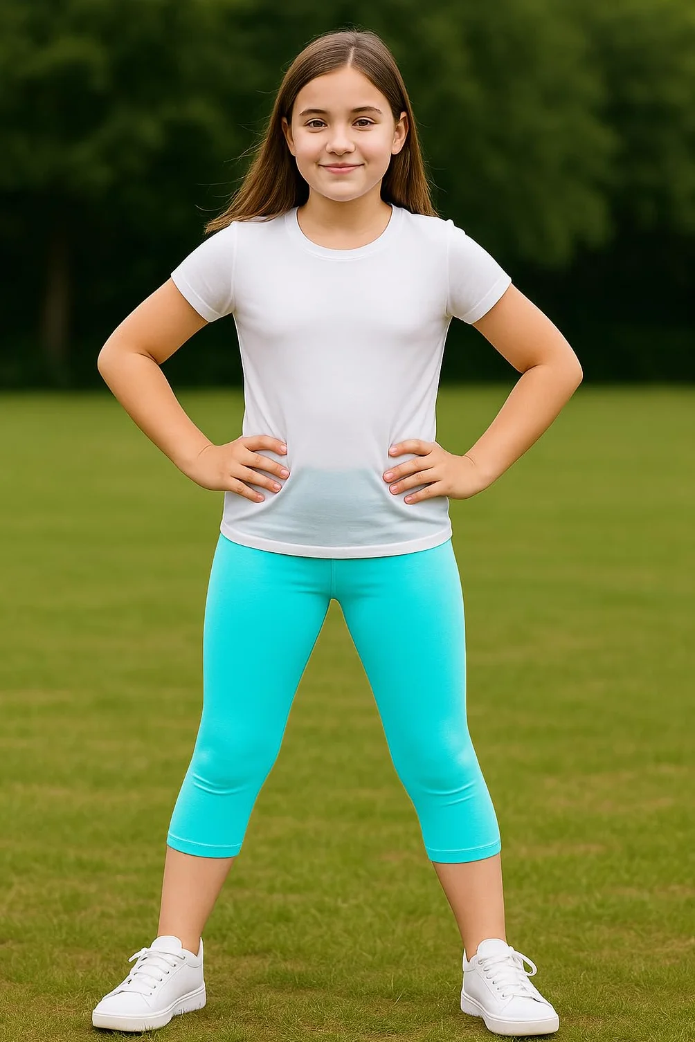 PopCouture Leggings sportivi a 3/4 per ragazze, per danza e ginnastica