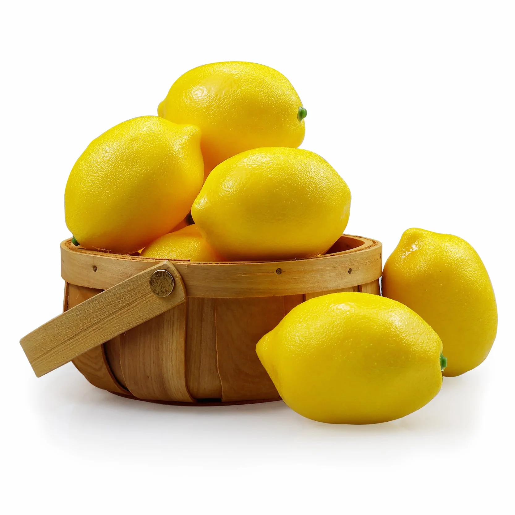 Limoni Artificiali Gialli 2.9" X2, Finti Limoni per Decorazione Casa Festa Cucina Natale