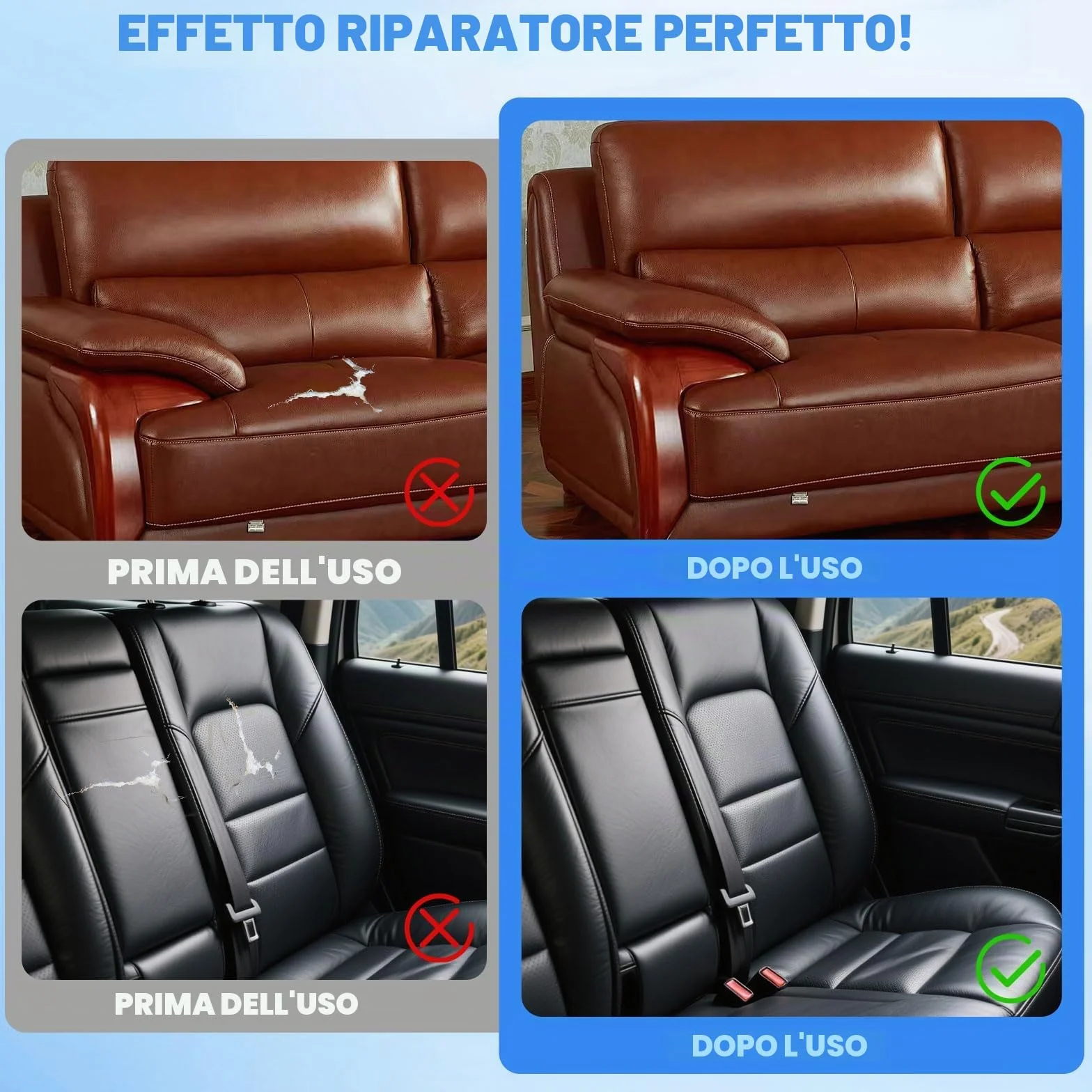 Kit Riparazione Pelle Adesiva 20 x 200 cm Similpelle Finta Pelle per Divani Auto Nero