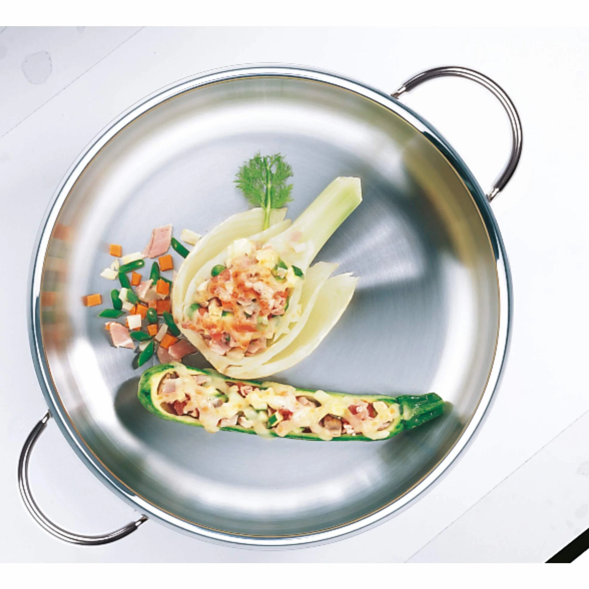 WMF Profi Teglia 28cm, acciaio inox, adatta a induzione, adatta al forno, Made in Italy