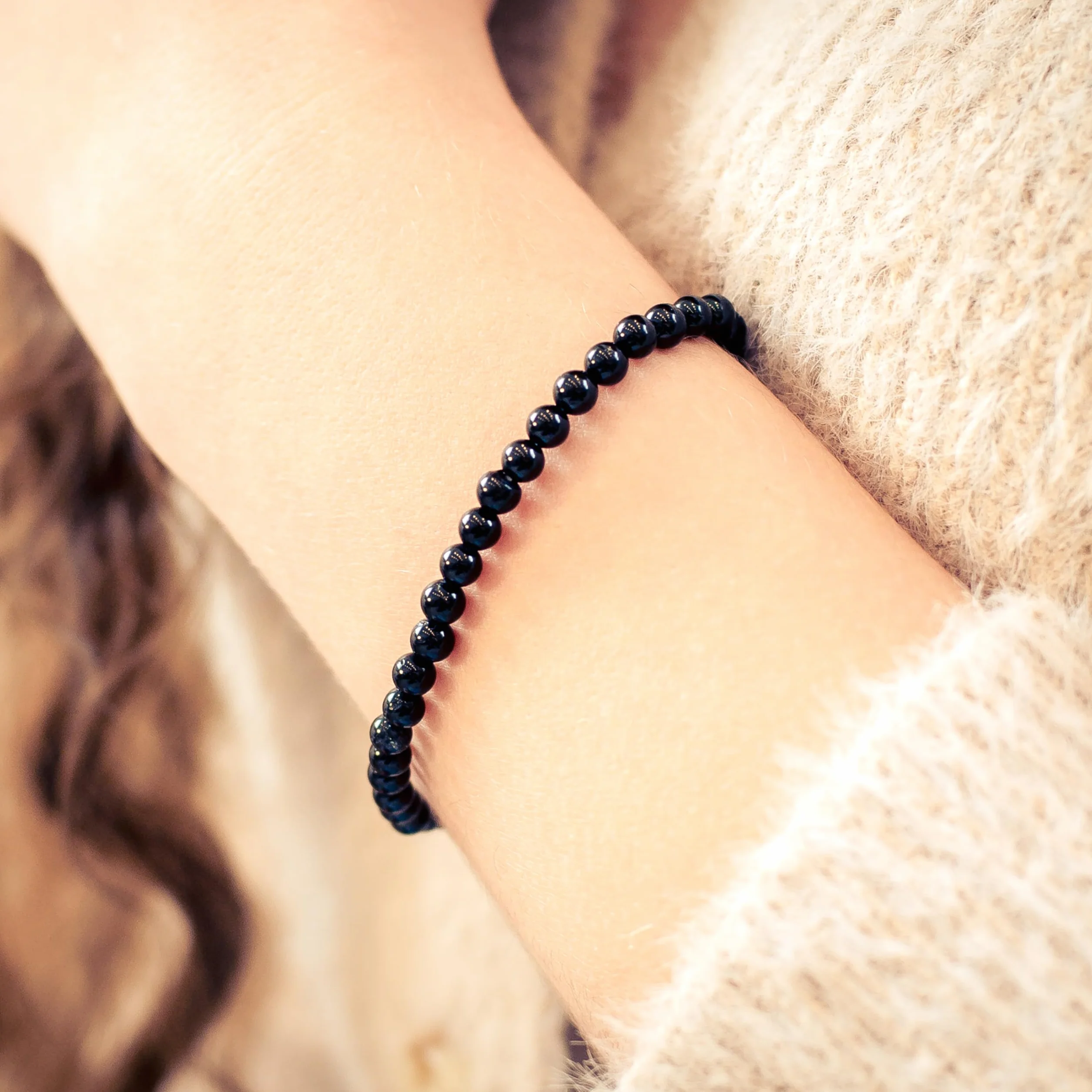 Lebensquelle Plus Mini Bracciale con Perline 4-5 mm Pietra Preziosa