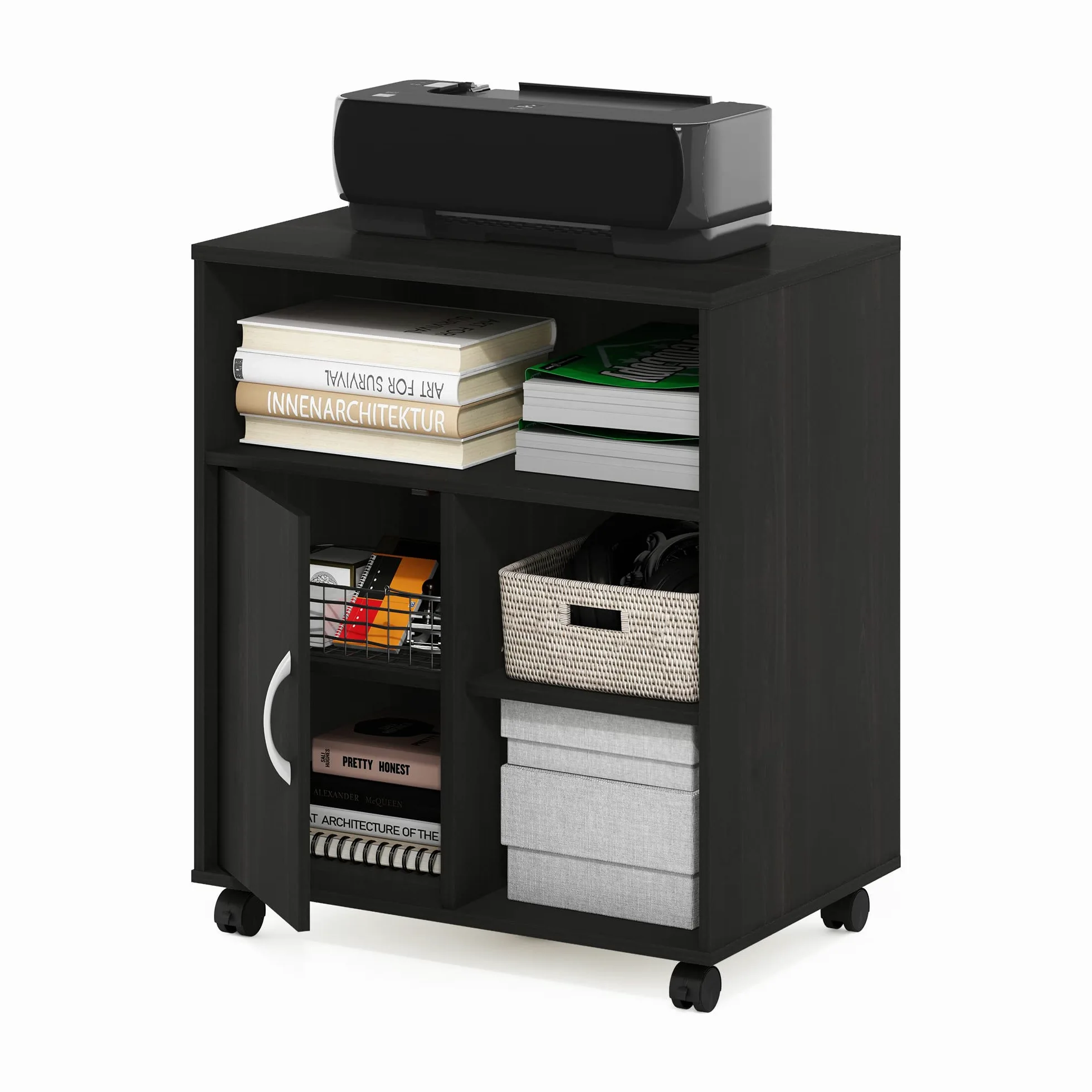 Furinno Econ Home Office - Supporto per stampante da scrivania con ruote, per caffè espresso