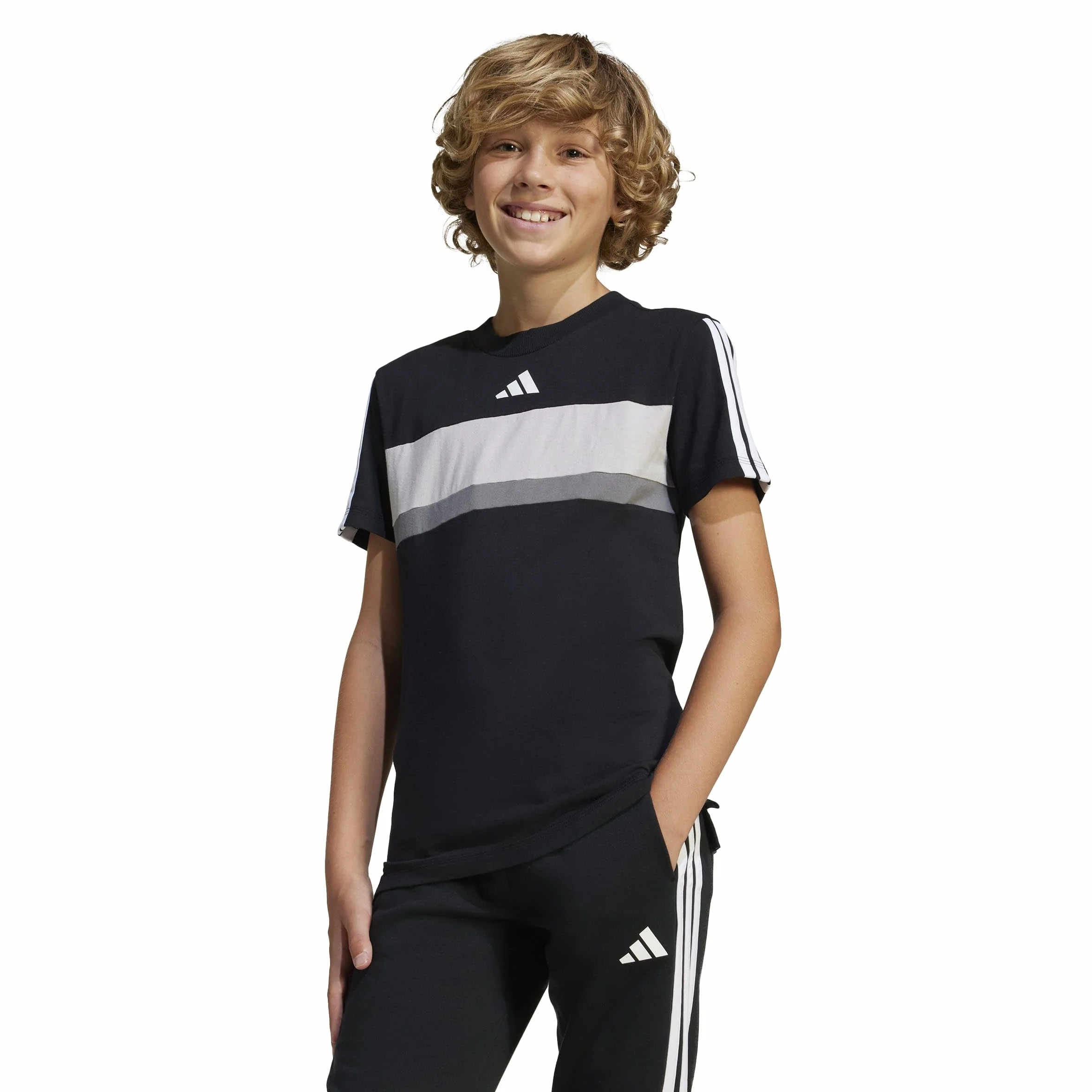 Adidas TIBERIO 3 Stripes T-Shirt Seasonal Essentials dla Dzieci