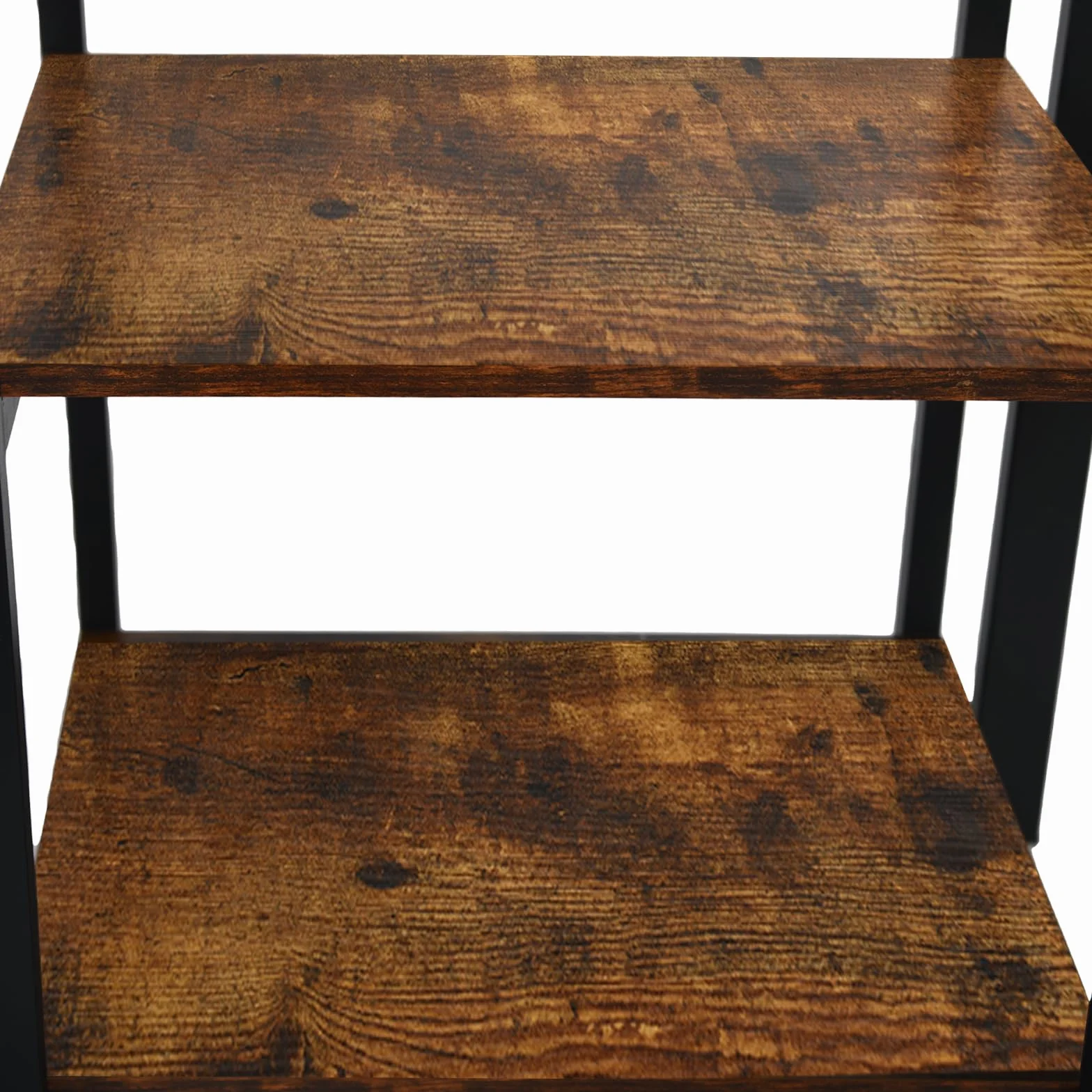 Letto a soppalco in metallo 90 x 200 cm, letto a soppalco con scrivania e librerie, Stile industriale, Letti per bambini, ragazzi e adulti, Nero