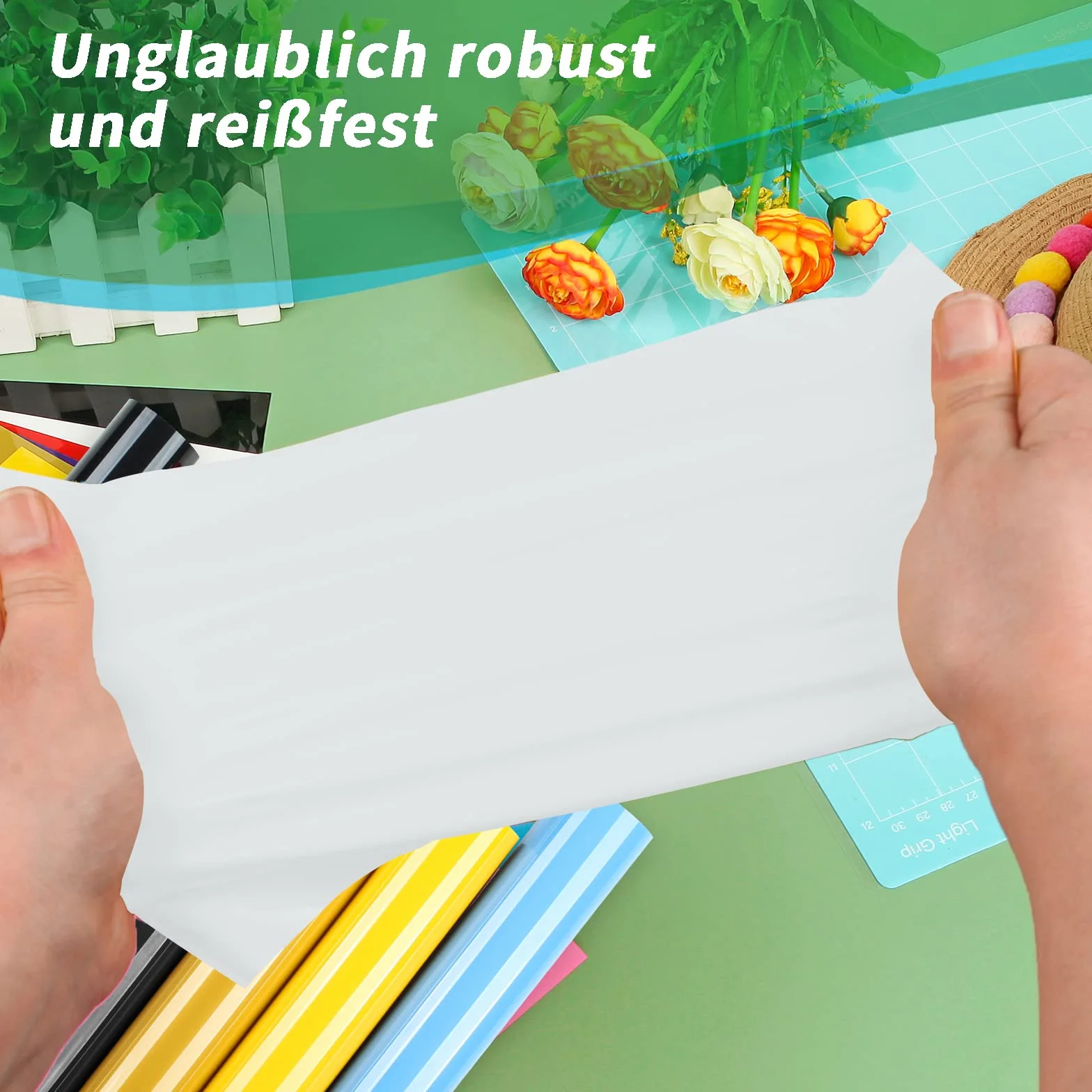 IModeur 8 Ft Vinile Termoadesivo Bianco 30,5 x 244 cm per Tessuti Cricut Maker Silhouette Cameo