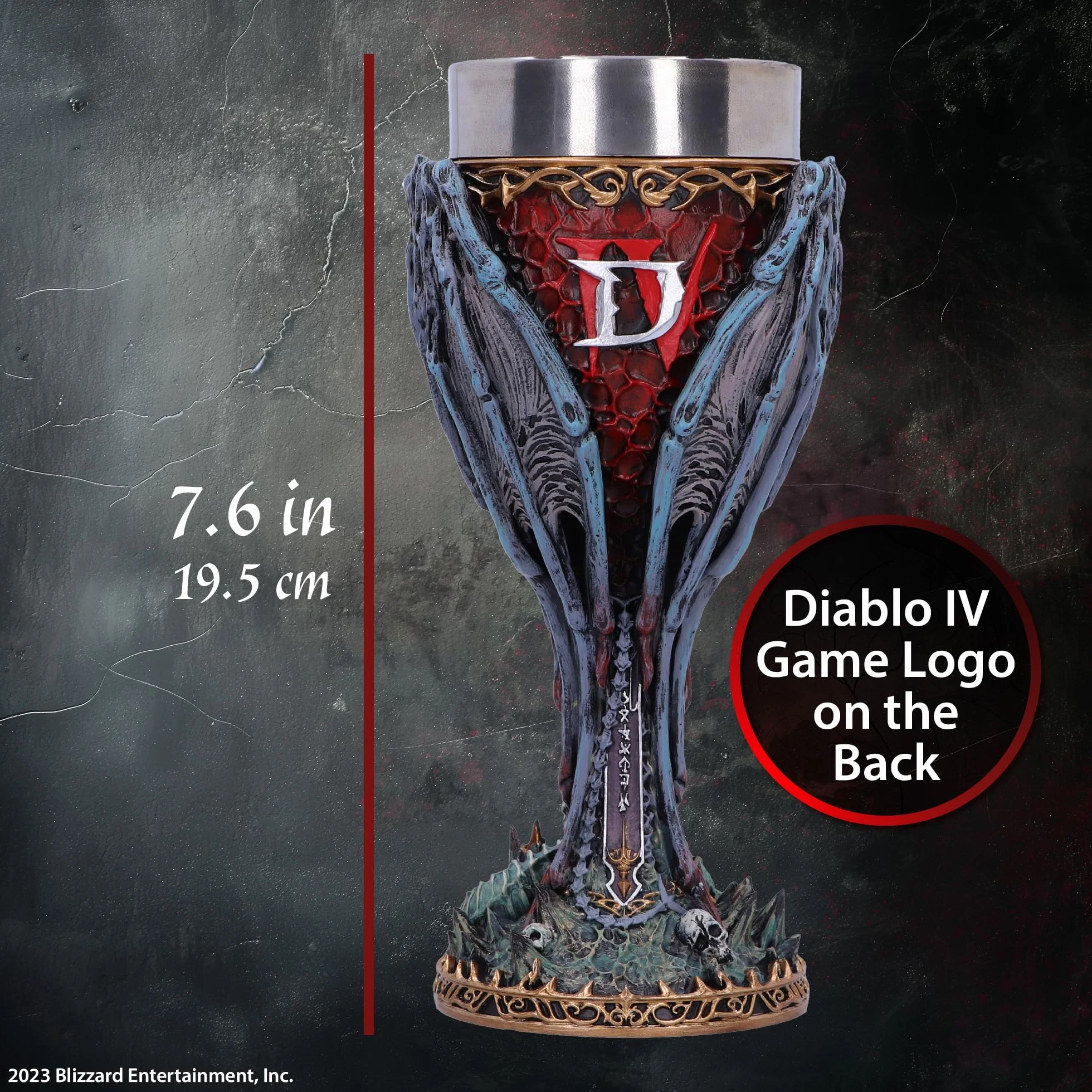 Nemesis Now Diablo® IV Lilith Calice 19,5 cm, resina con licenza ufficiale Diablo, design esclusivo, Diablo Drink Cup, Cast in resina fine, sapientemente dipinta a mano, inserto rimovibile