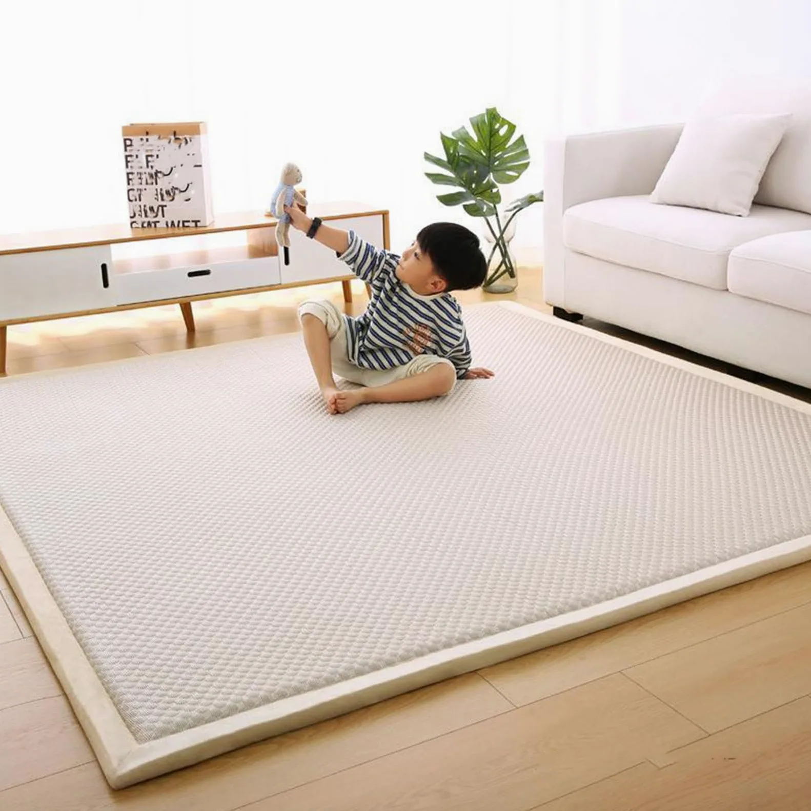 Generico Materasso Da Pavimento Giapponese Materasso Futon, Materassino Tatami Letto Da Pavimento Pieghevole Arrotolabile For Campeggio, Camera Degli Ospiti For Adulti(Khaki,200x240)