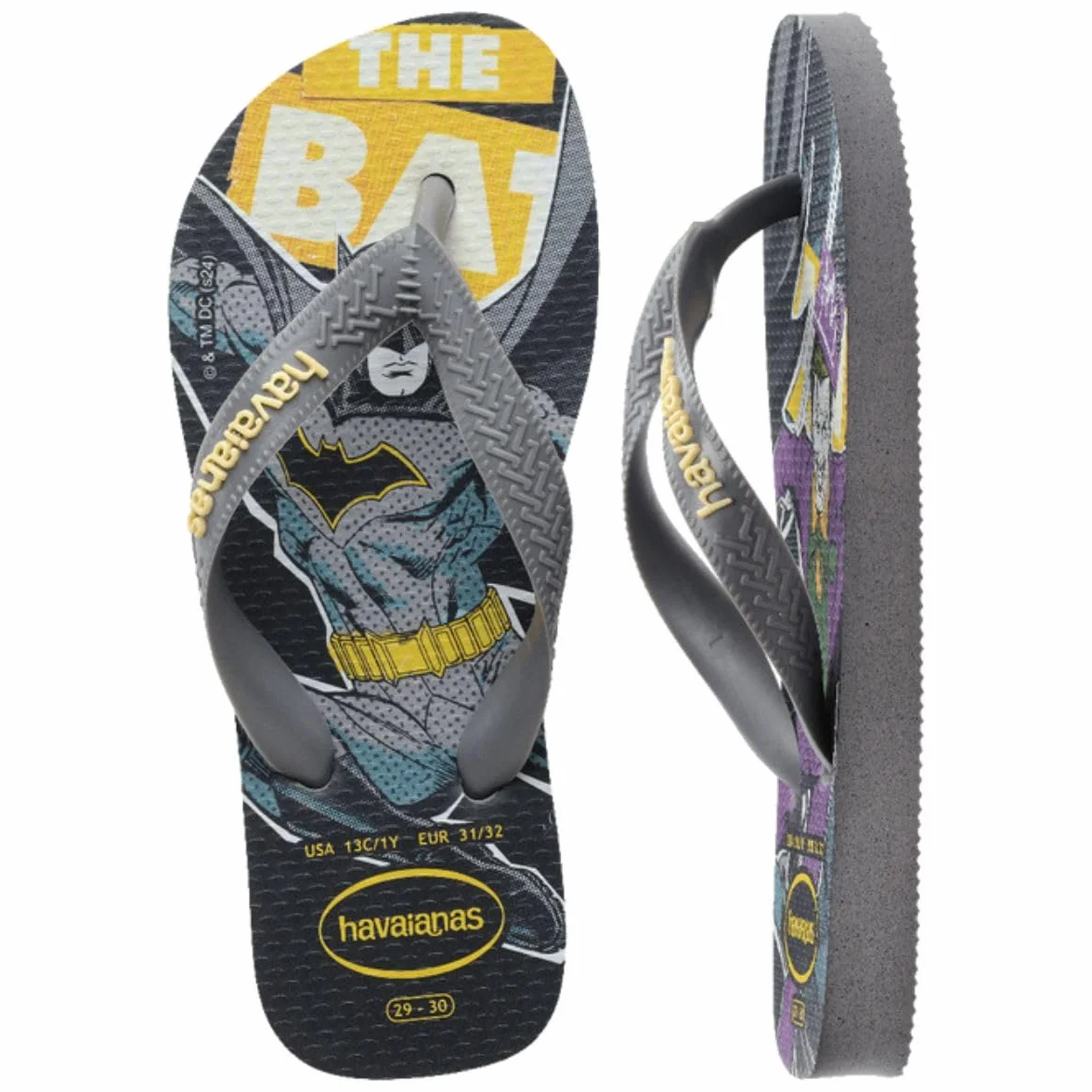 Havaianas Kids Top Herois DC Bambini e ragazzi FlipFlop Steel Grey 29 EU