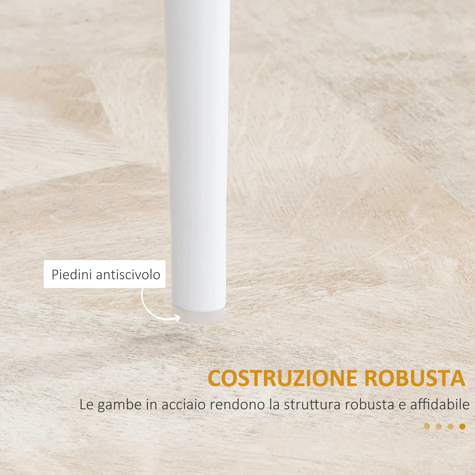 HOMCOM Set 4 Sedie Sala da Pranzo Imbottite con Schienale Alto, Sedie Cucina in Finta Pelle Cuciture a Diamante con Piedini Antiscivoli e Gambe in Acciaio per Soggiorno, 41x50x97 cm, Bianco