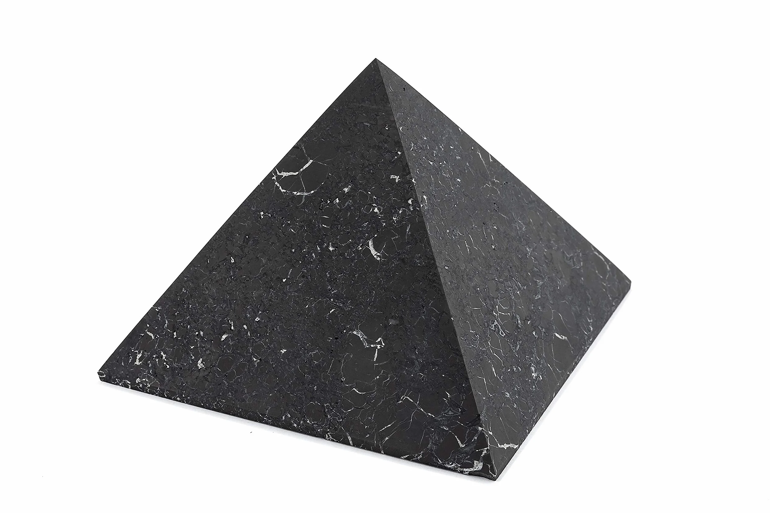 Shungite Piramide Non Lucida 15 cm Pietra Curativa Protezione Radiazioni EMF Carelia