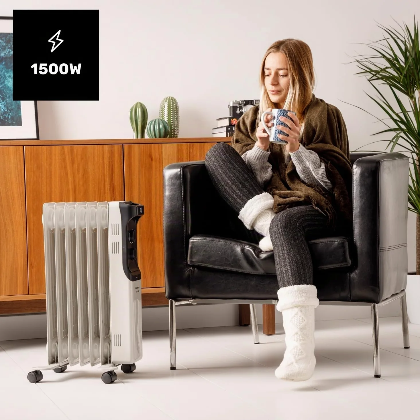 Taurus - Radiatore a olio da 1500W, 7 elementi, termostato, timer