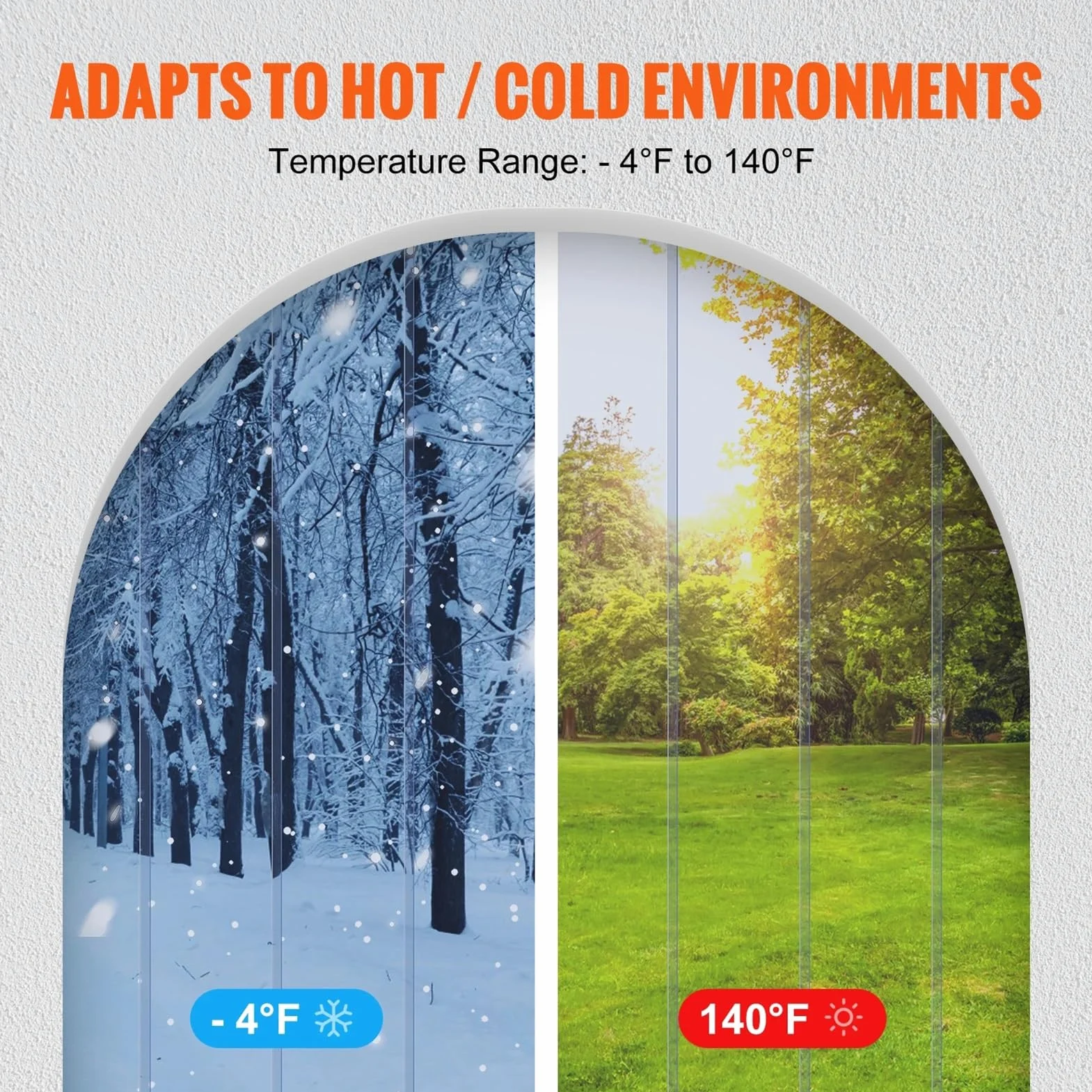 Tenda a strisce in PVC trasparente impermeabile per padiglione, giardino, camera fredda personalizzabile, dimensioni 105x210cm (41.34x82.68), tenda in plastica resistente per uso esterno