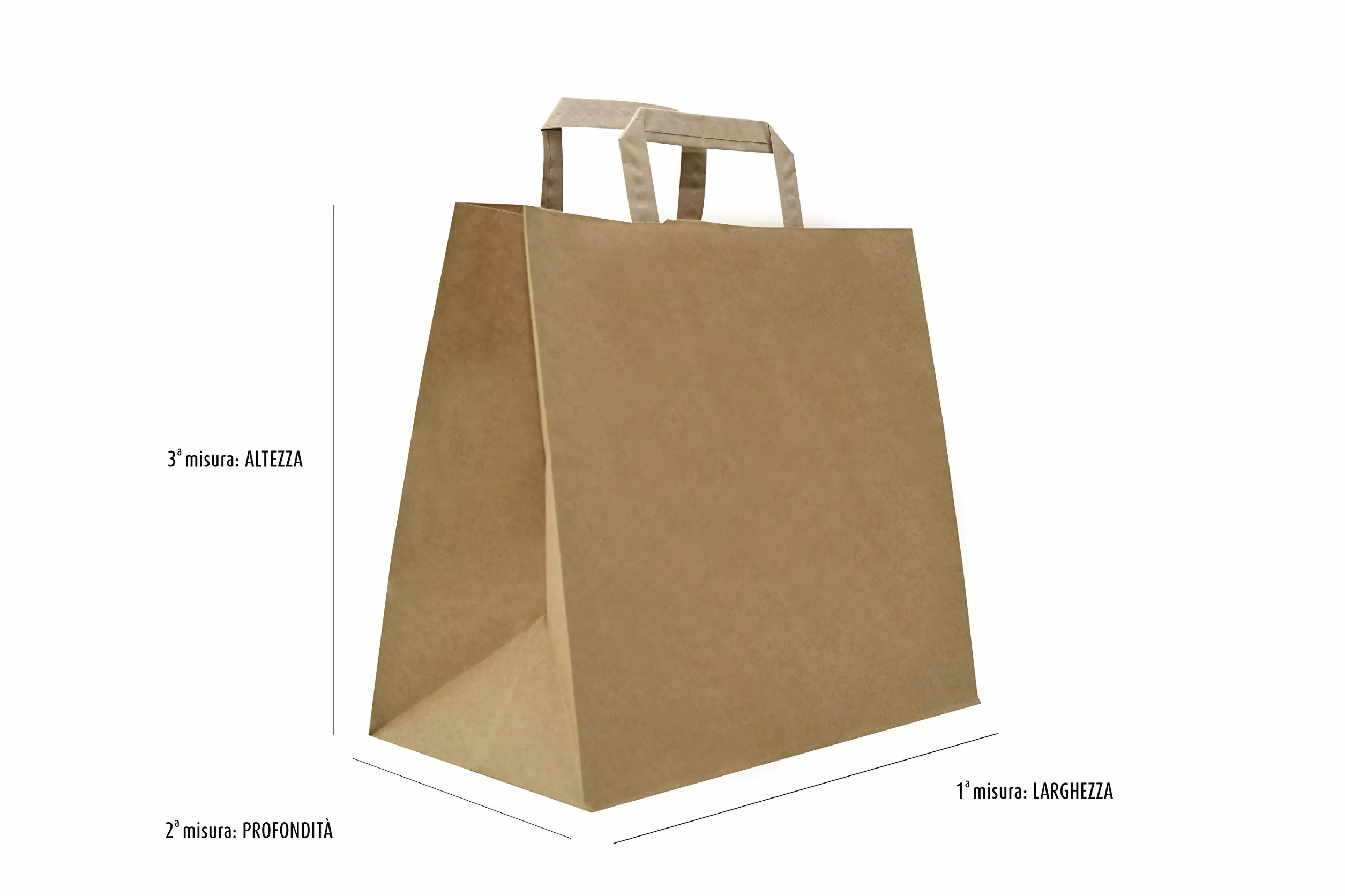Shopper Kraft con fondo quadro Avana 27+17x29 cm 50 pz