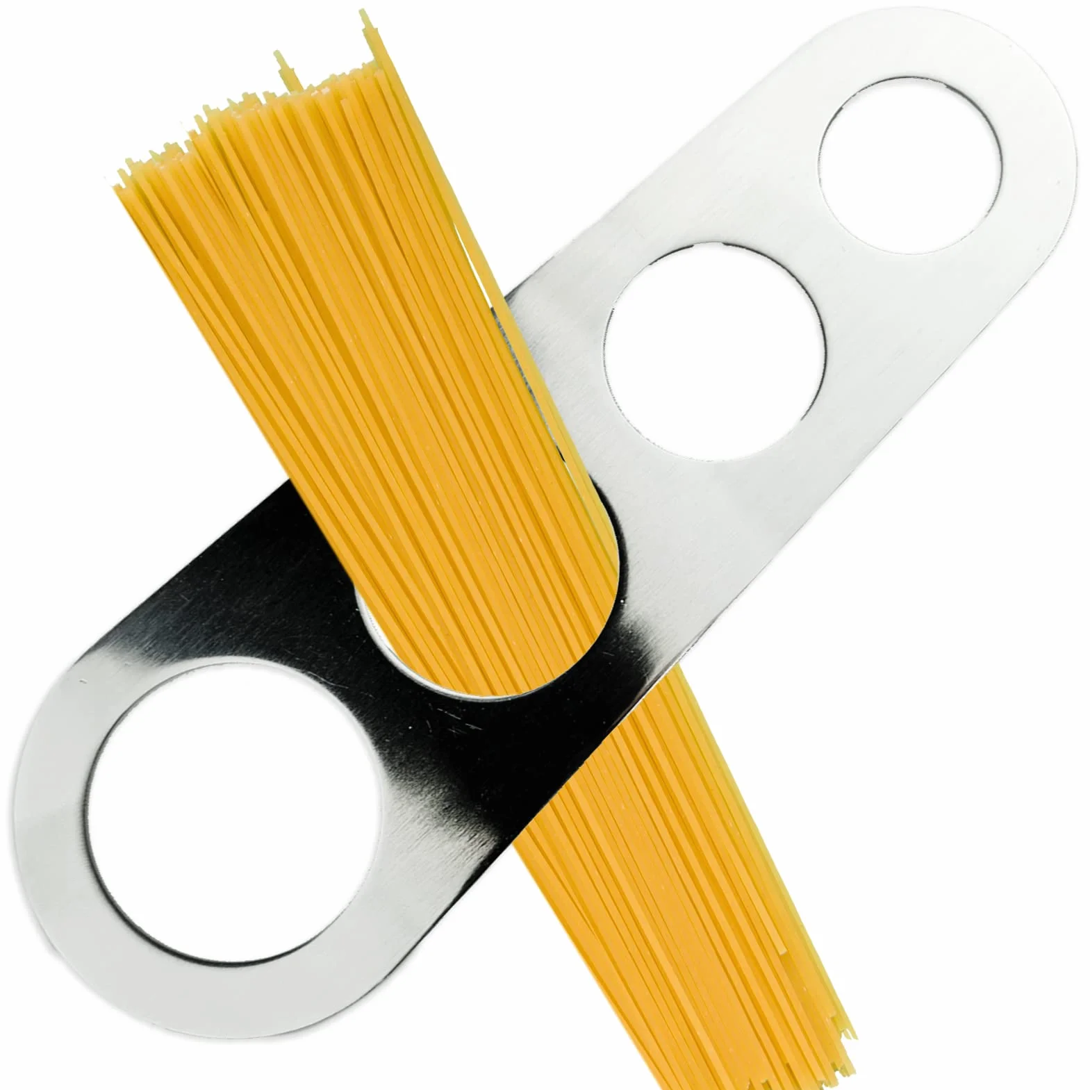 LAMXD Misuratore di spaghetti in acciaio inox a 4 fori, misura per pasta, cucina, righello per torte, spaghetti, tagliatelle, controllo delle porzioni