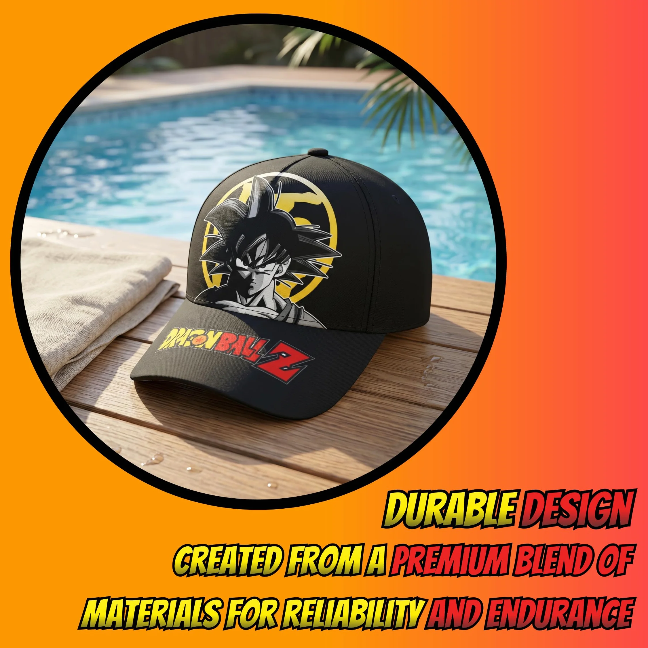 Cappello Dragon Ball Z Goku Baseball Berretto Estivo Ragazzo Nero