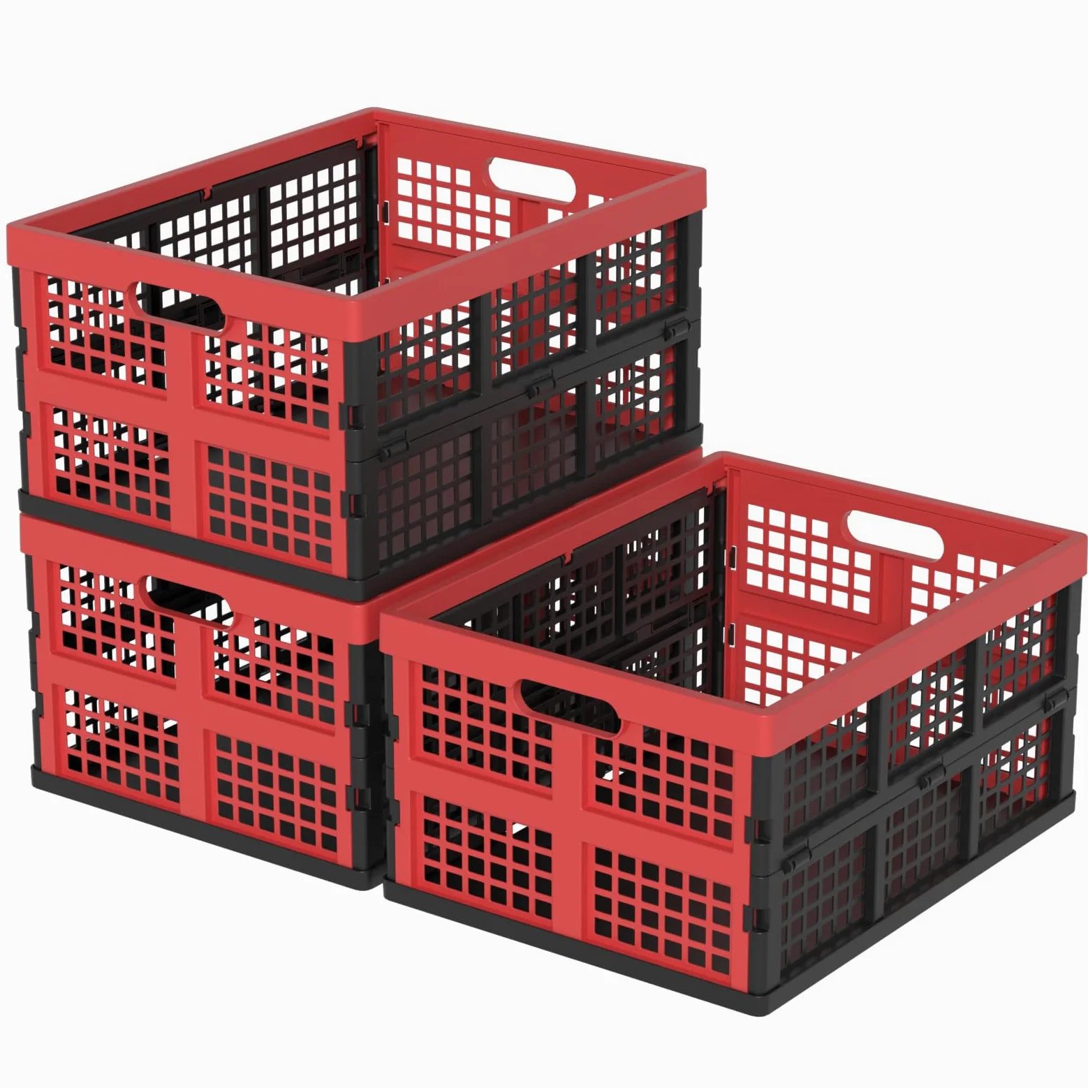 3 confezioni di cassette pieghevoli in plastica, 30 l