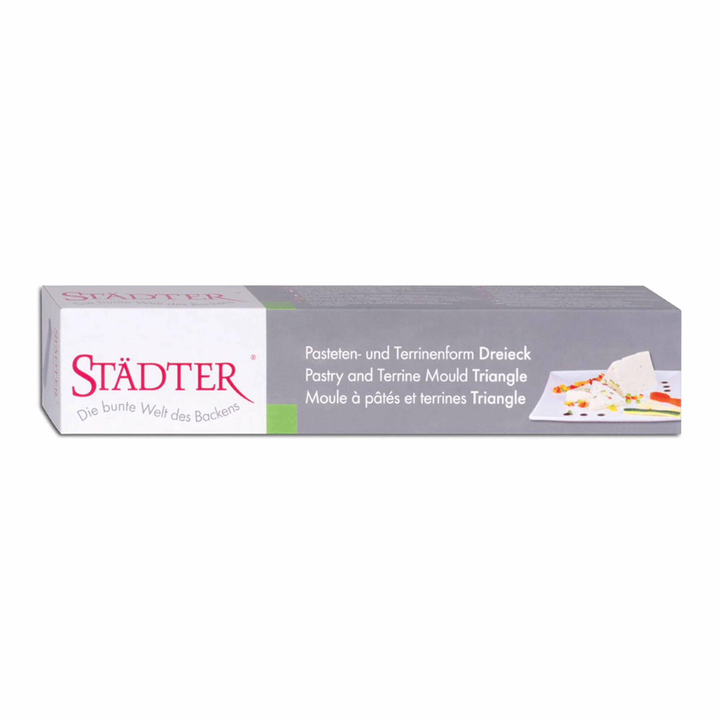 Städter Stampo Triangolare Professionale per Torte in Acciaio Inox 30 x 6 x 6 cm