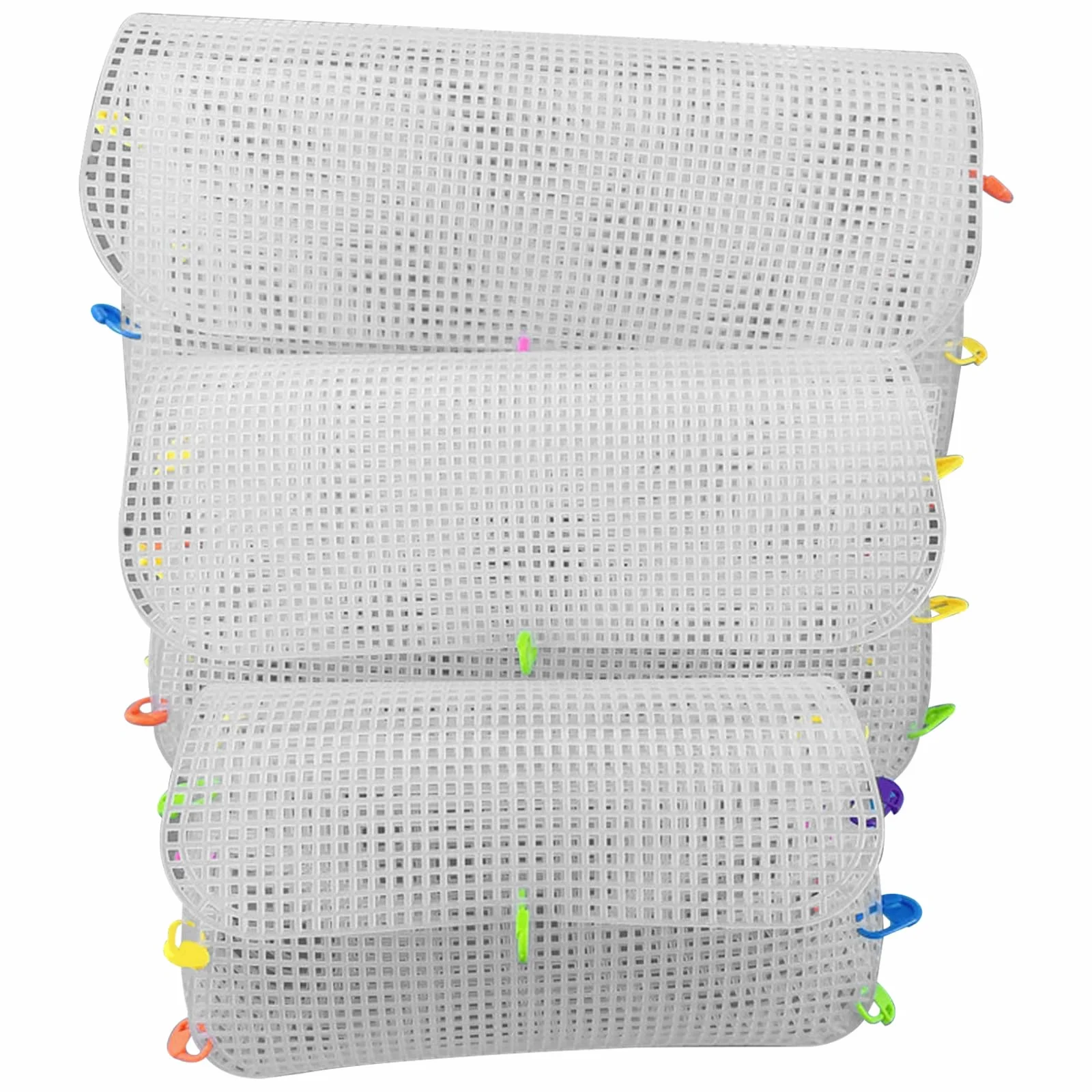 Fogli di Tela di plastica, 3pcs 3 Dimensioni di Mesh di plastica, Motivi in ​​Tela di plastica Fai -da -Te per la Produzione di Uncinetto in Maglia da Gallina da Ricamo, Tela di plastica