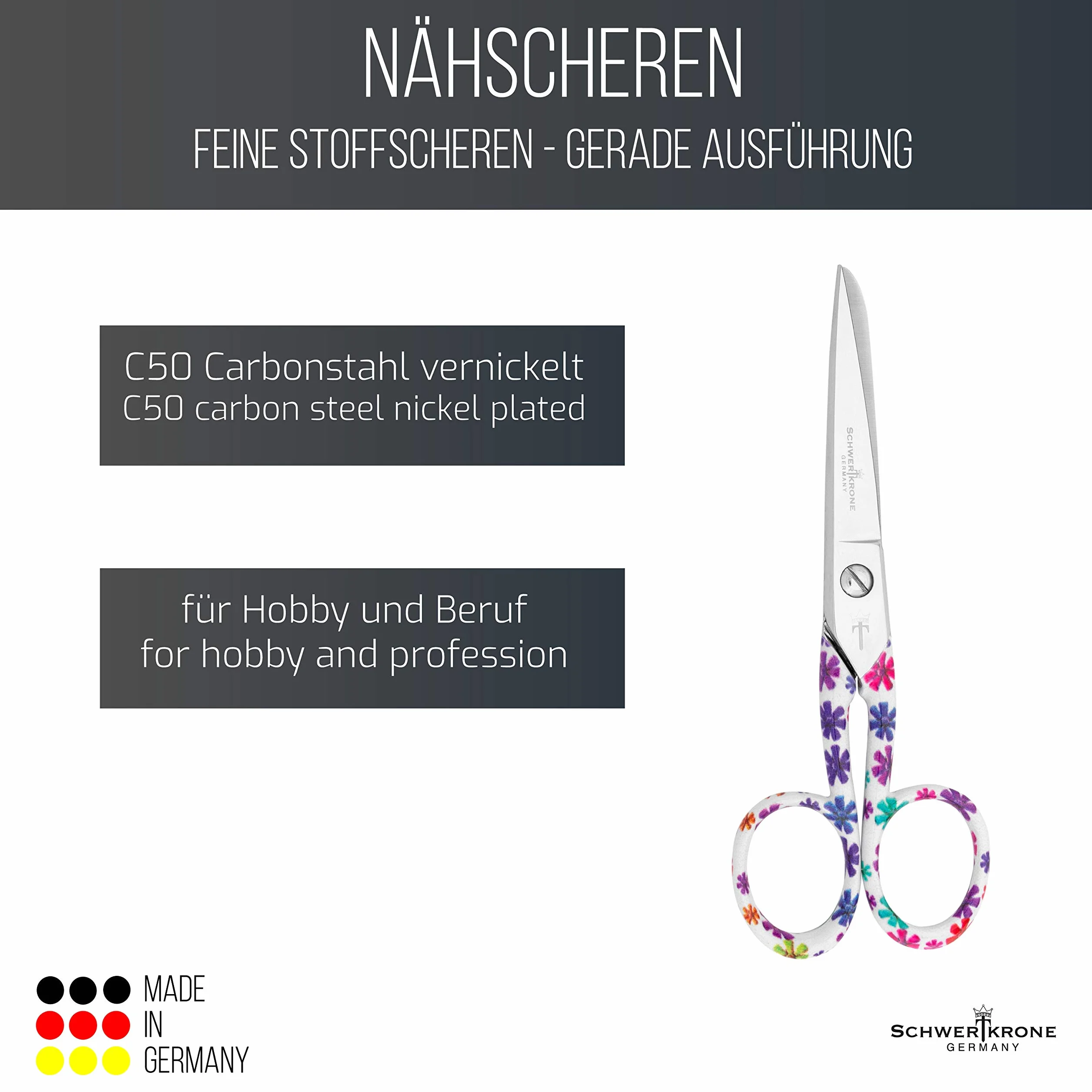Schwertkrone Forbici da cucito professionale 5 pollici Made in Germany