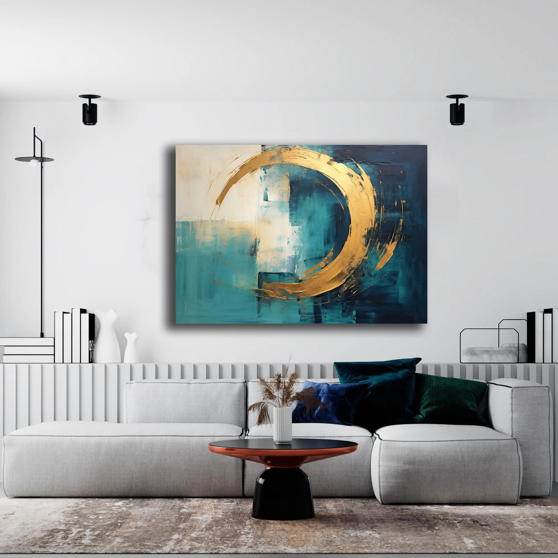 Printerland Quadro Moderno Soggiorno Astratto Industrial Oro Quadri moderni da Parete XXL grande Stampa su tela Canvas Decorazione Murale muro Arredo Camera da letto Cucina (7, 70x100 cm)