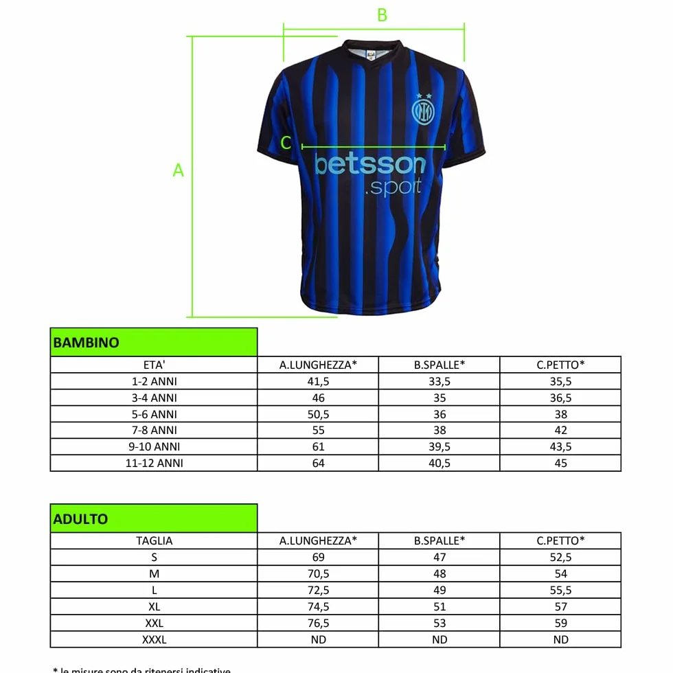 Inter Replica Maglia Prodotto Ufficiale Home Kit - Adulto Unisex - Tutti i Giocatori