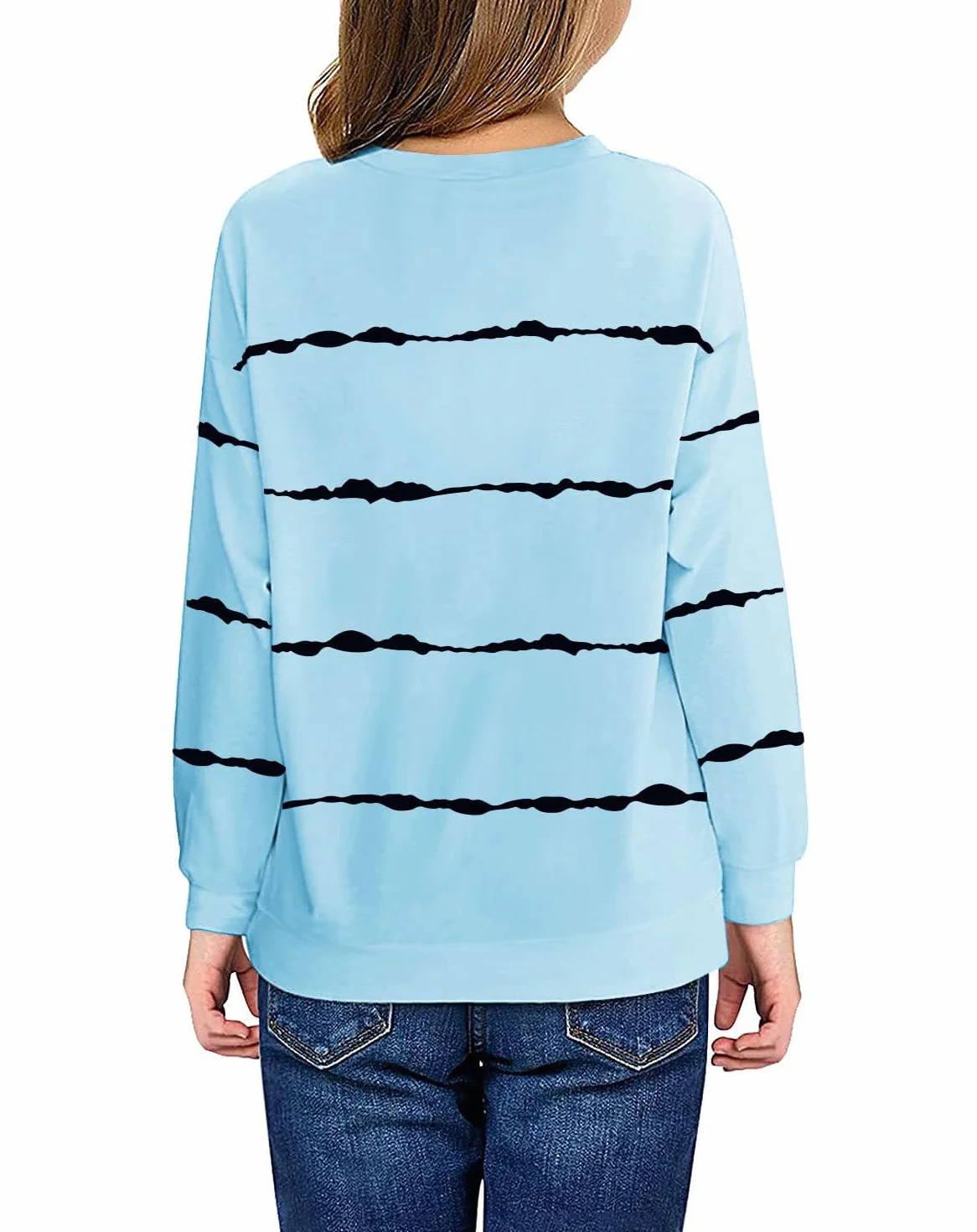 Felpa Ragazze Strisce Girocollo Bambini Maglione Casual Manica Lunga Top