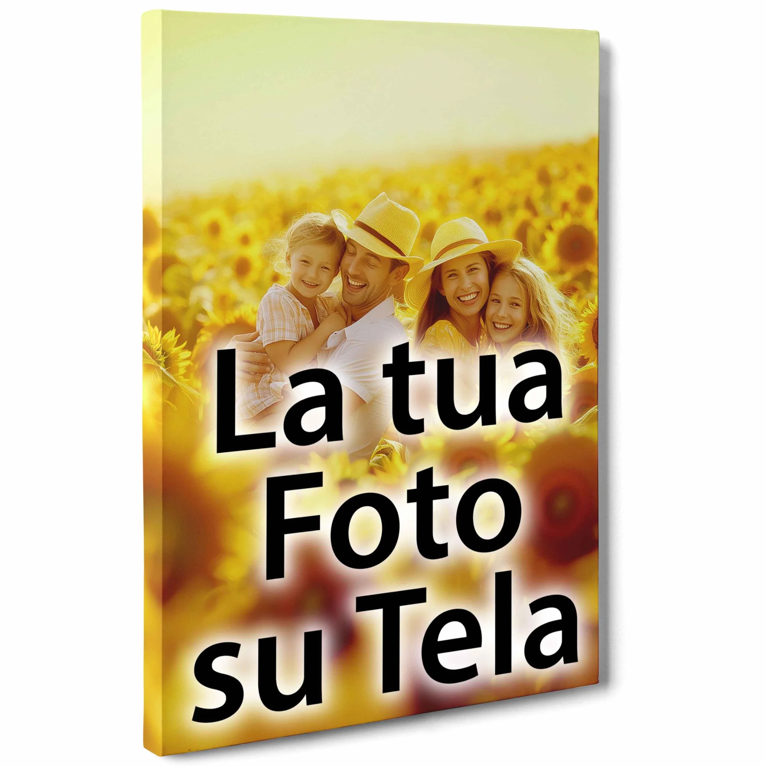 ConKrea - Quadro Personalizzato su Tela Canvas - Stampa la tua Foto su Tela in Alta Definizione con Telaio in Legno Massello - Pronto da Appendere - 50x70 cm